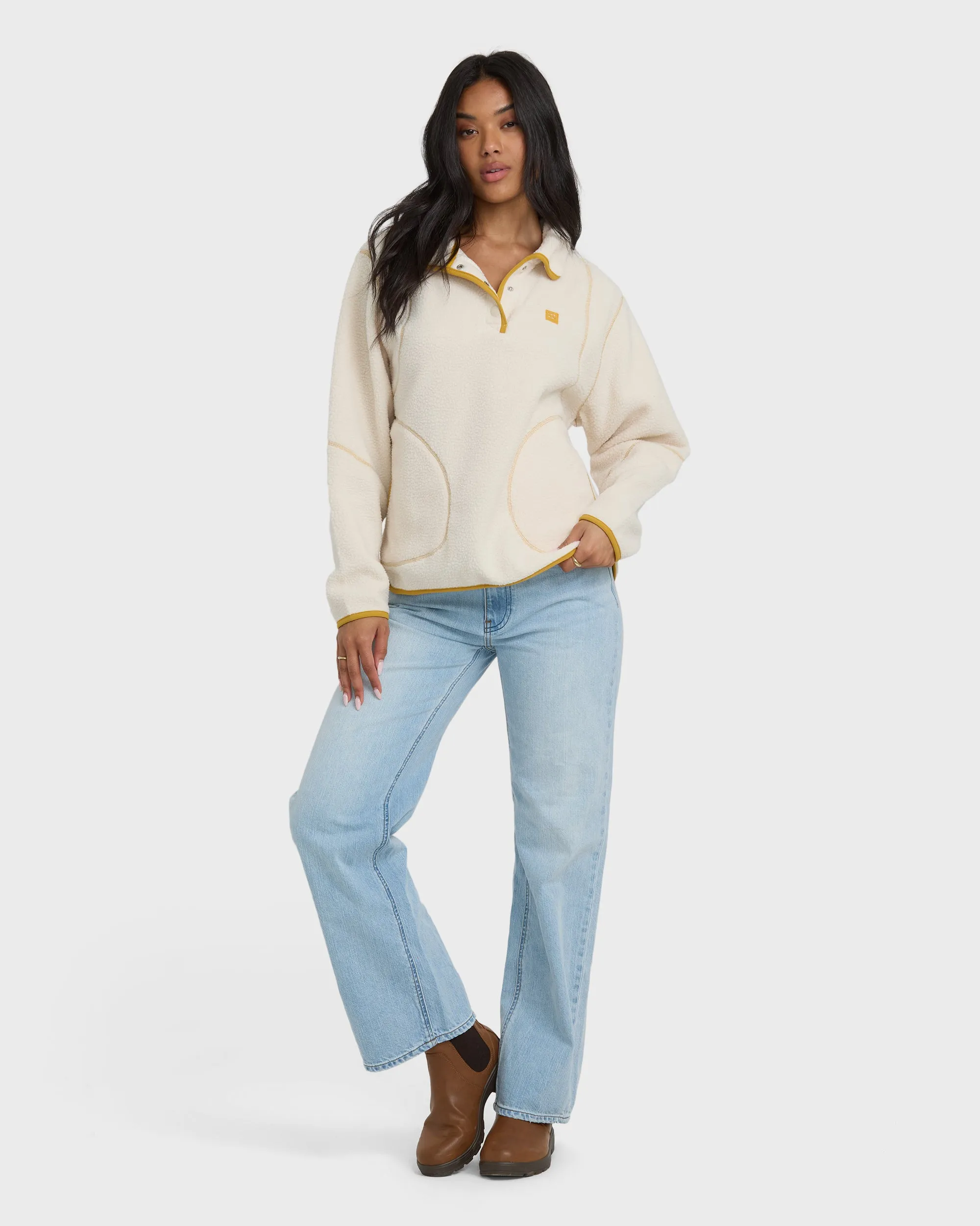 Streamer Half Snap Sherpa Fleece Pullover - Whitecap sold by Billabong product image thumbnail 3