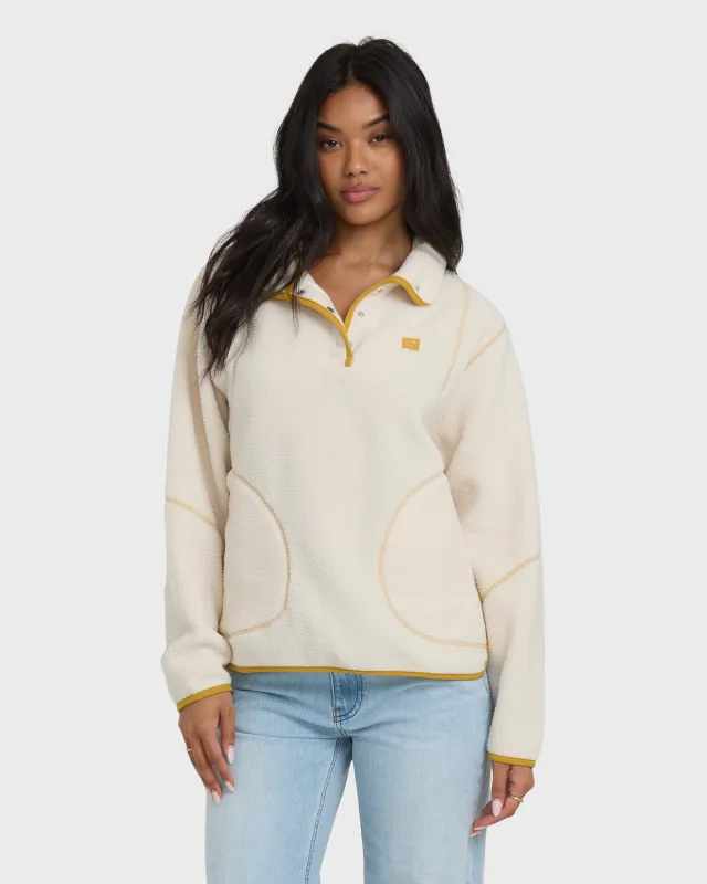 Streamer Half Snap Sweatshirt - Whitecap sold by Billabong