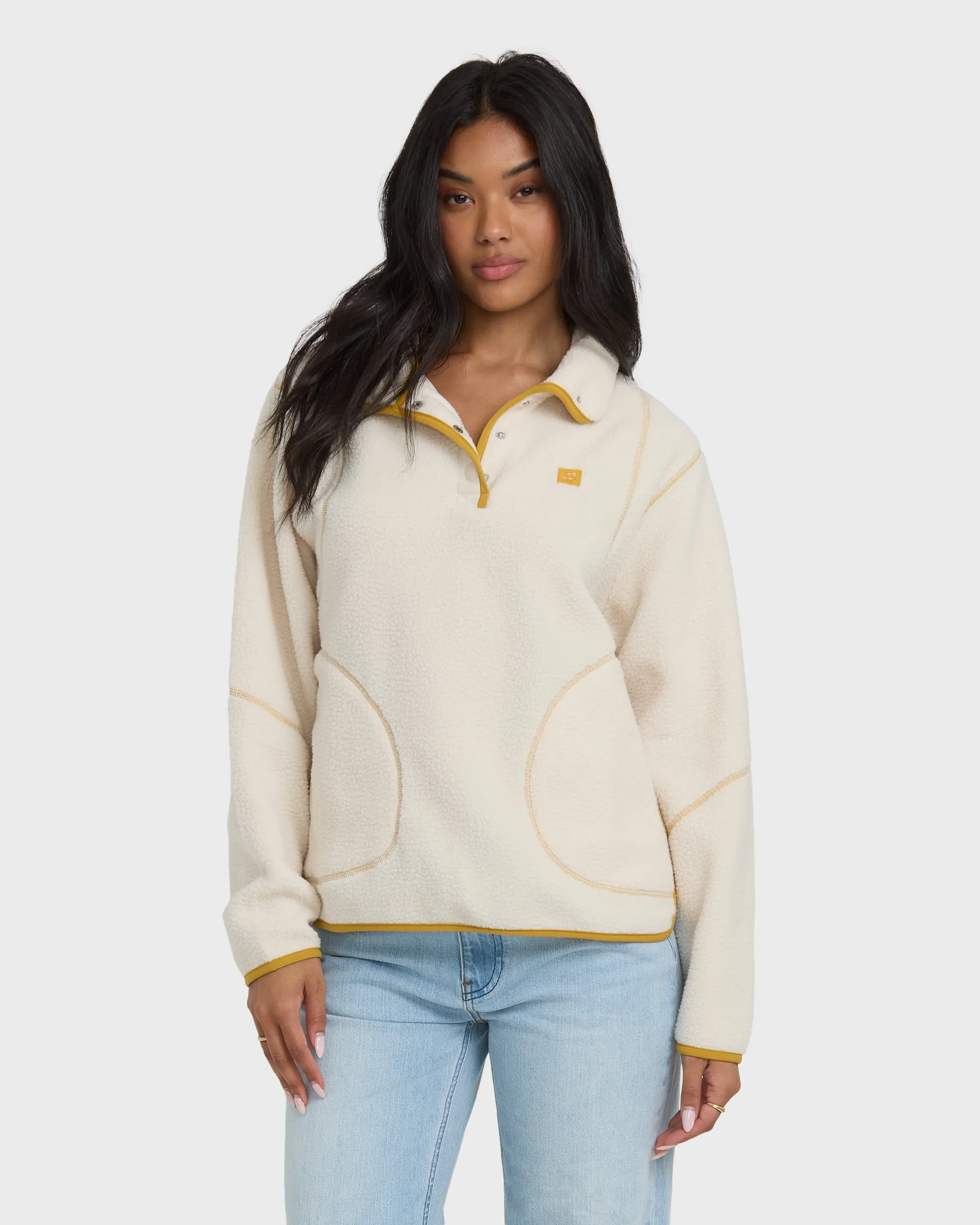 Streamer Half Snap Sherpa Fleece Pullover - Whitecap sold by Billabong