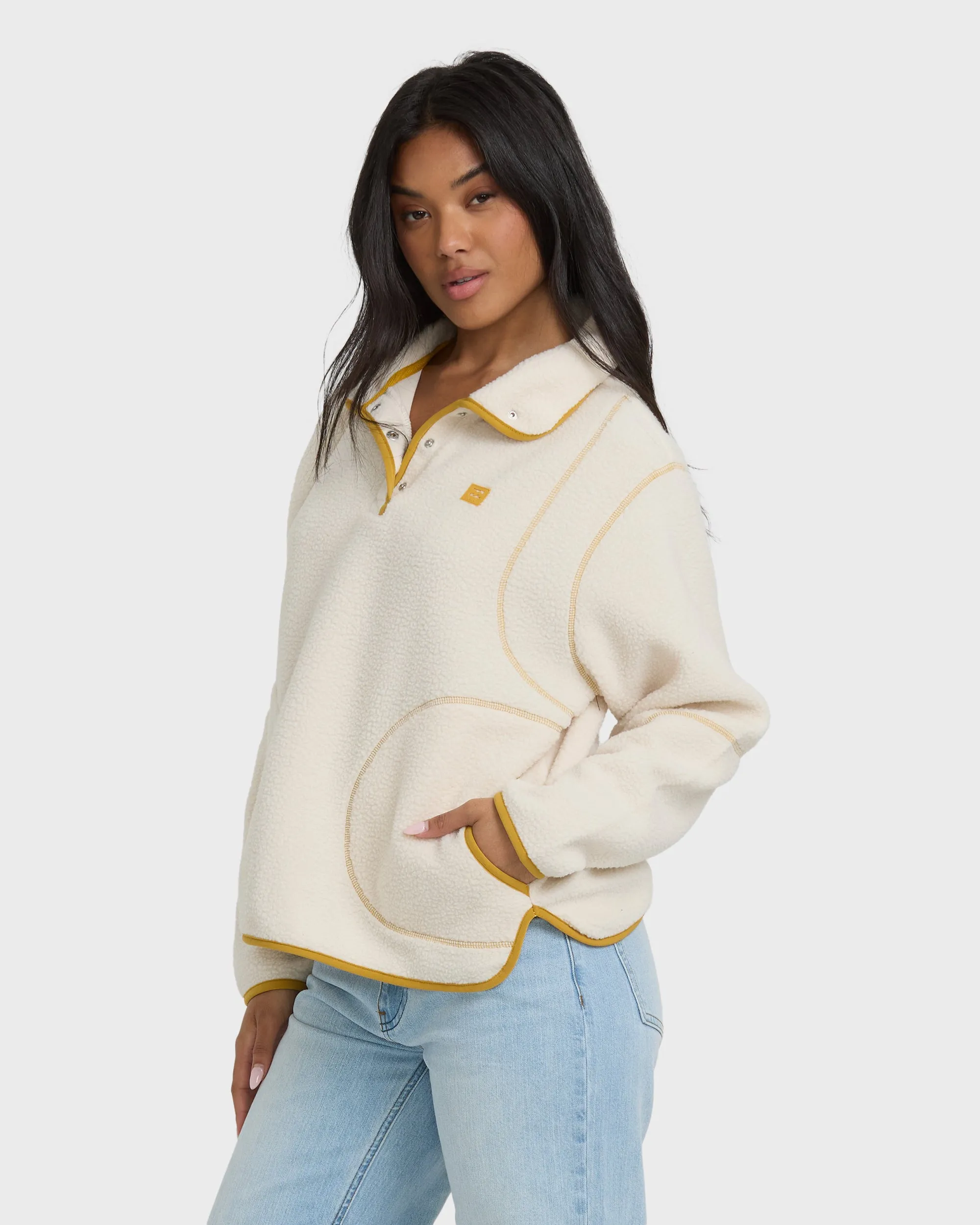 Streamer Half Snap Sherpa Fleece Pullover - Whitecap sold by Billabong product image thumbnail 4