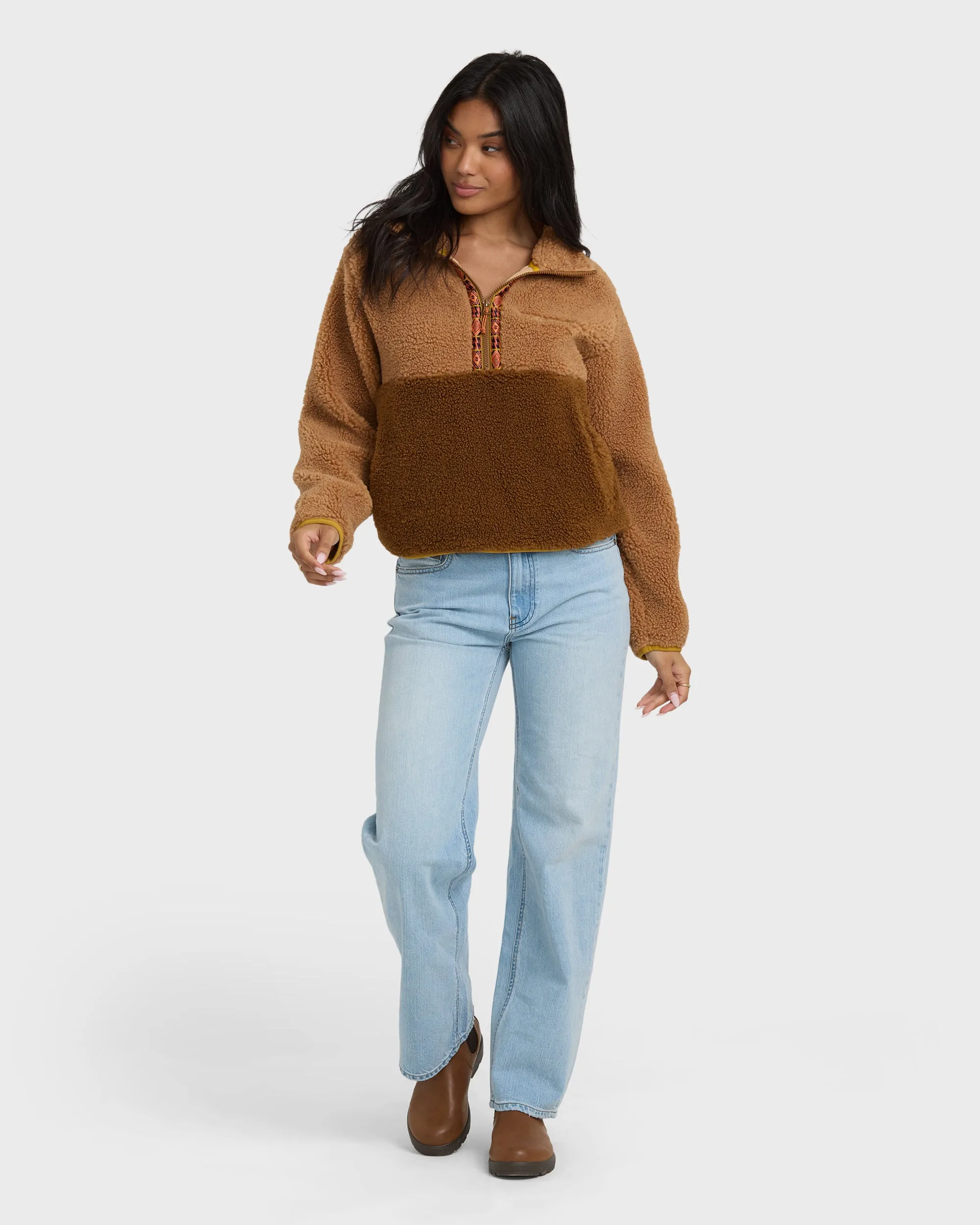 A/Div Horizon Mock Neck Half Zip Sweatshirt - Truffle sold by Billabong product image thumbnail 3