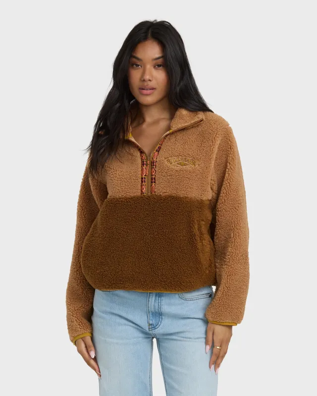 Horizon Mock Neck Half Zip Sweatshirt - Truffle sold by Billabong