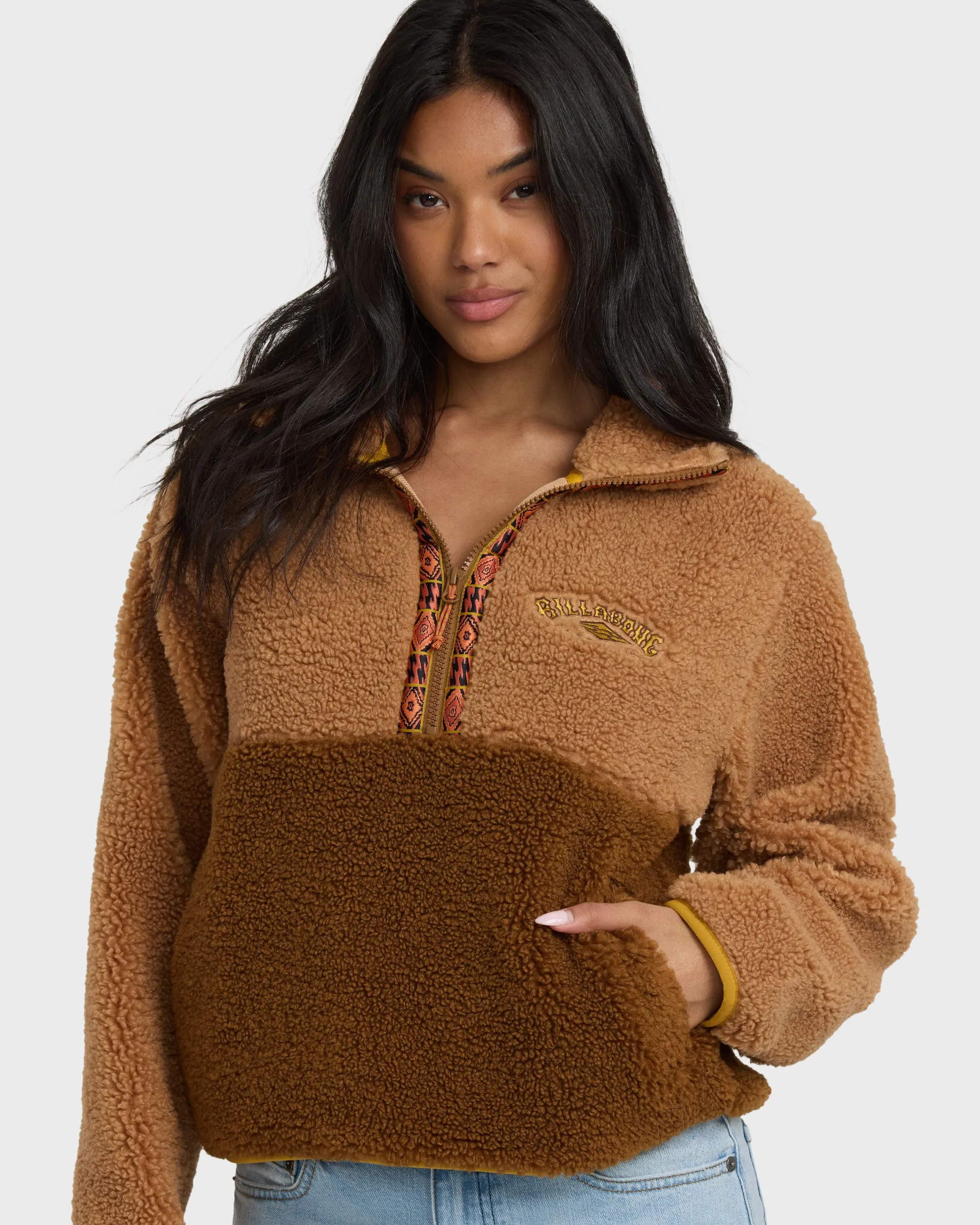 A/Div Horizon Mock Neck Half Zip Sweatshirt - Truffle sold by Billabong product image thumbnail 2