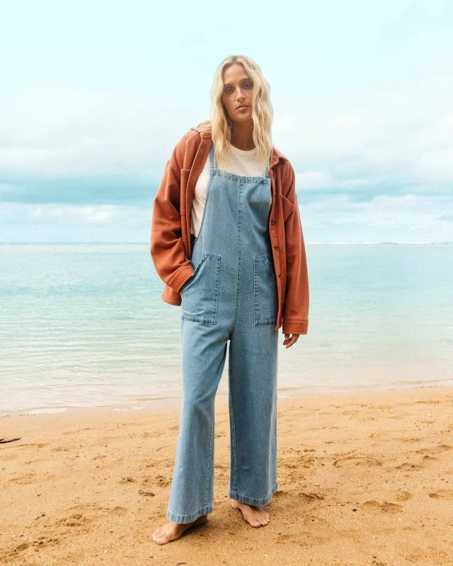 Pacific Time Denim Overall - Sea Blue sold by Billabong