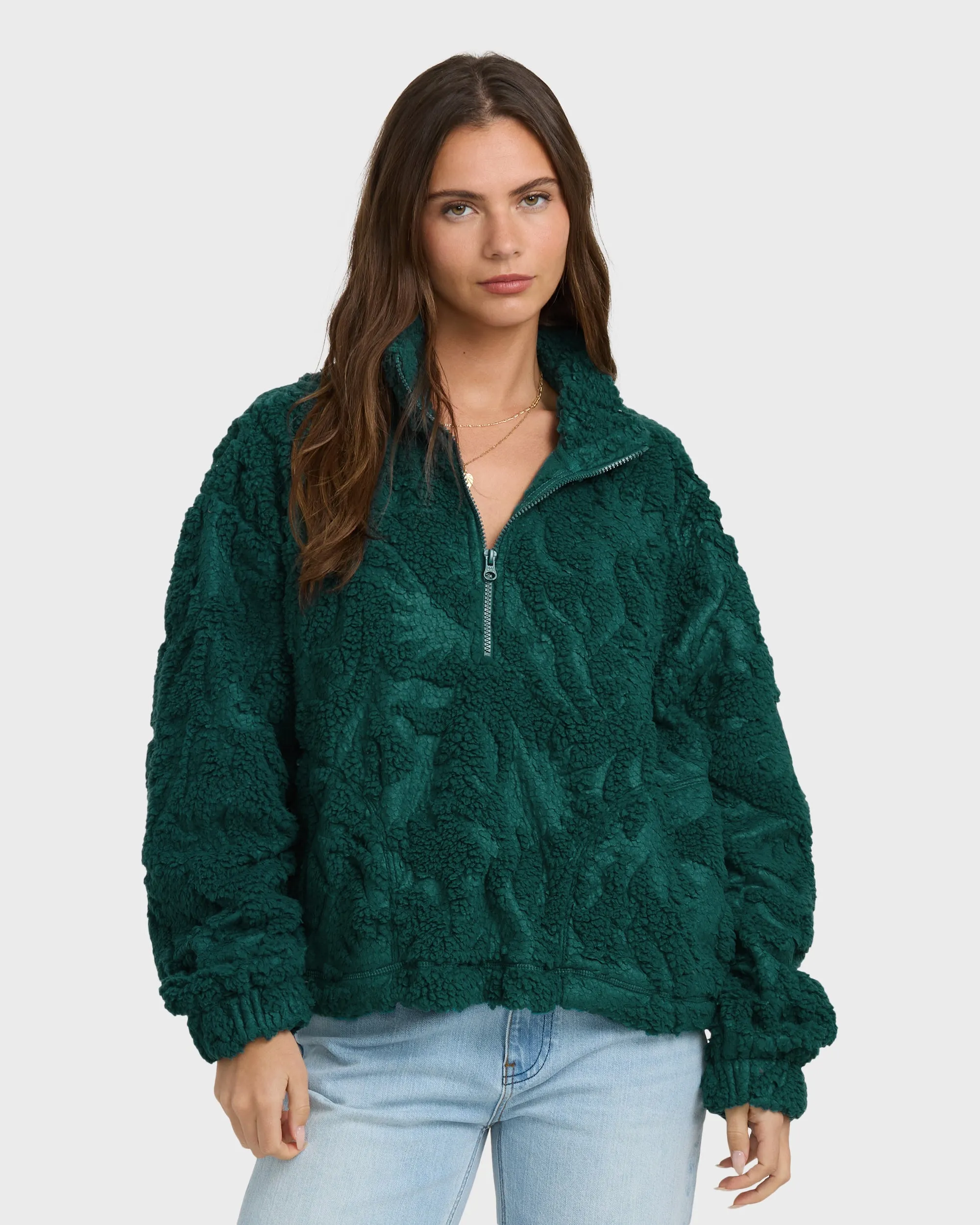 All The Time Sherpa Half Zip Sweatshirt - Spruce Green sold by Billabong product image thumbnail 4