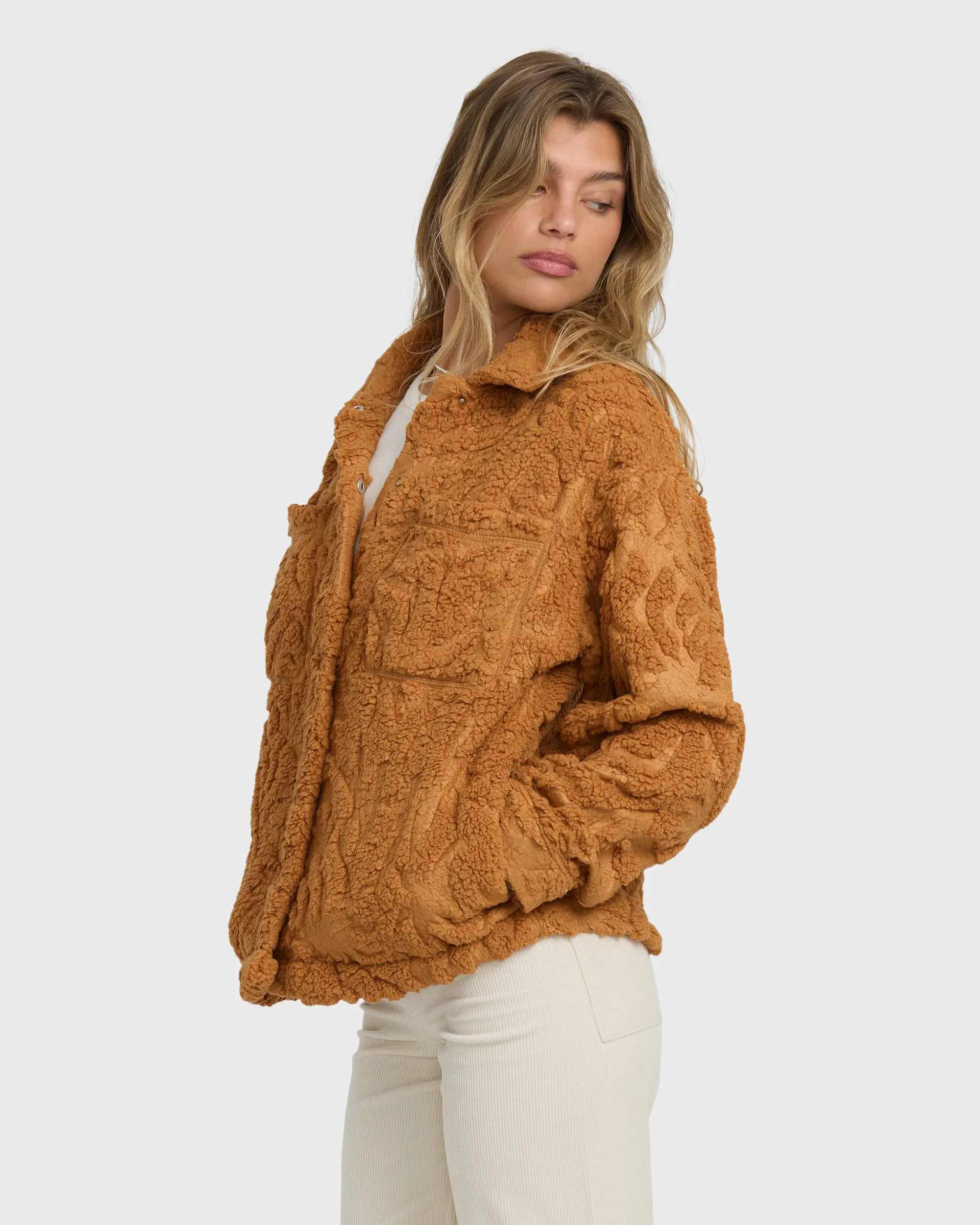 Sundown Sherpa Shacket - Camel sold by Billabong product image thumbnail 4