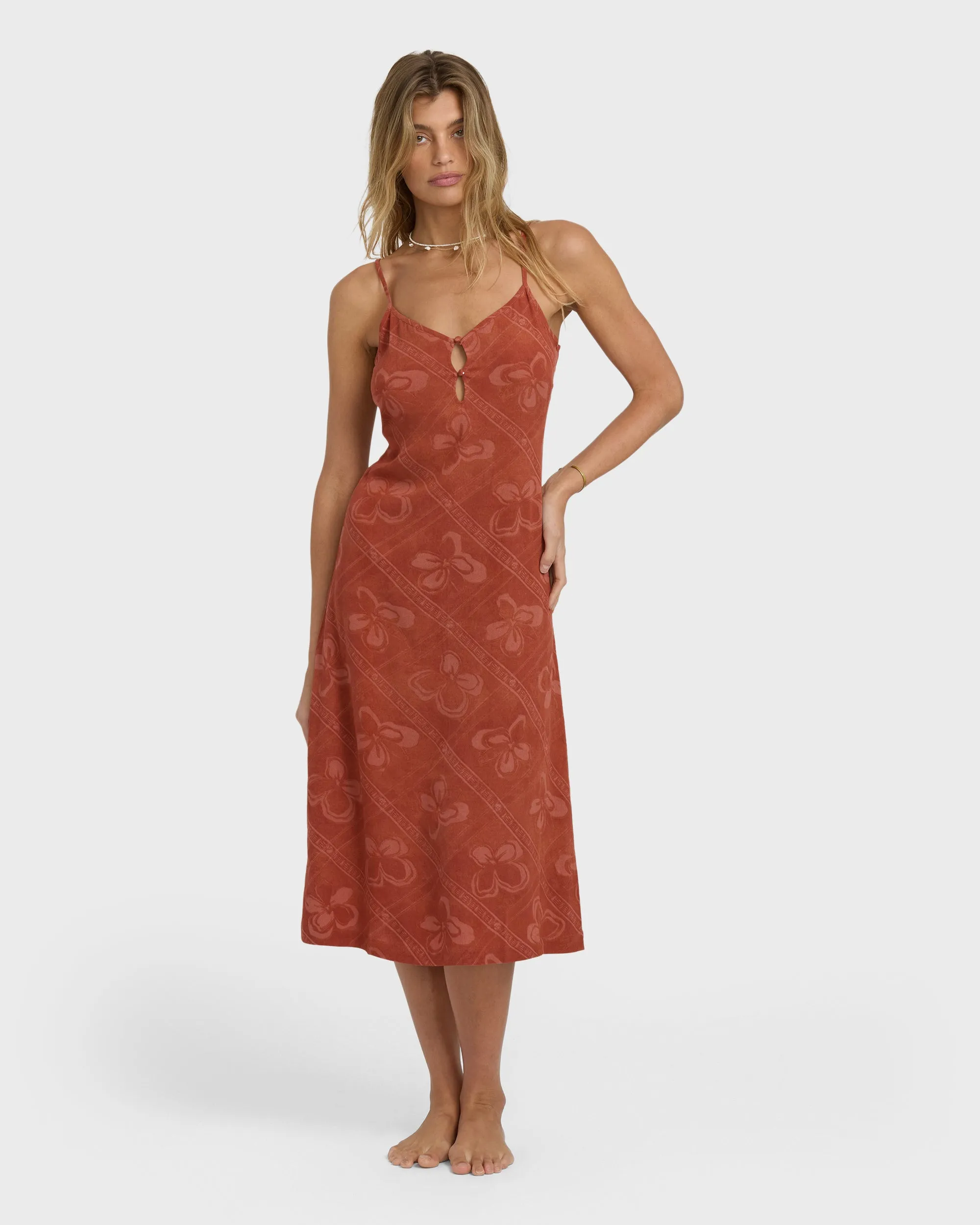 Fresh Daze Midi Dress - Dark Coral sold by Billabong