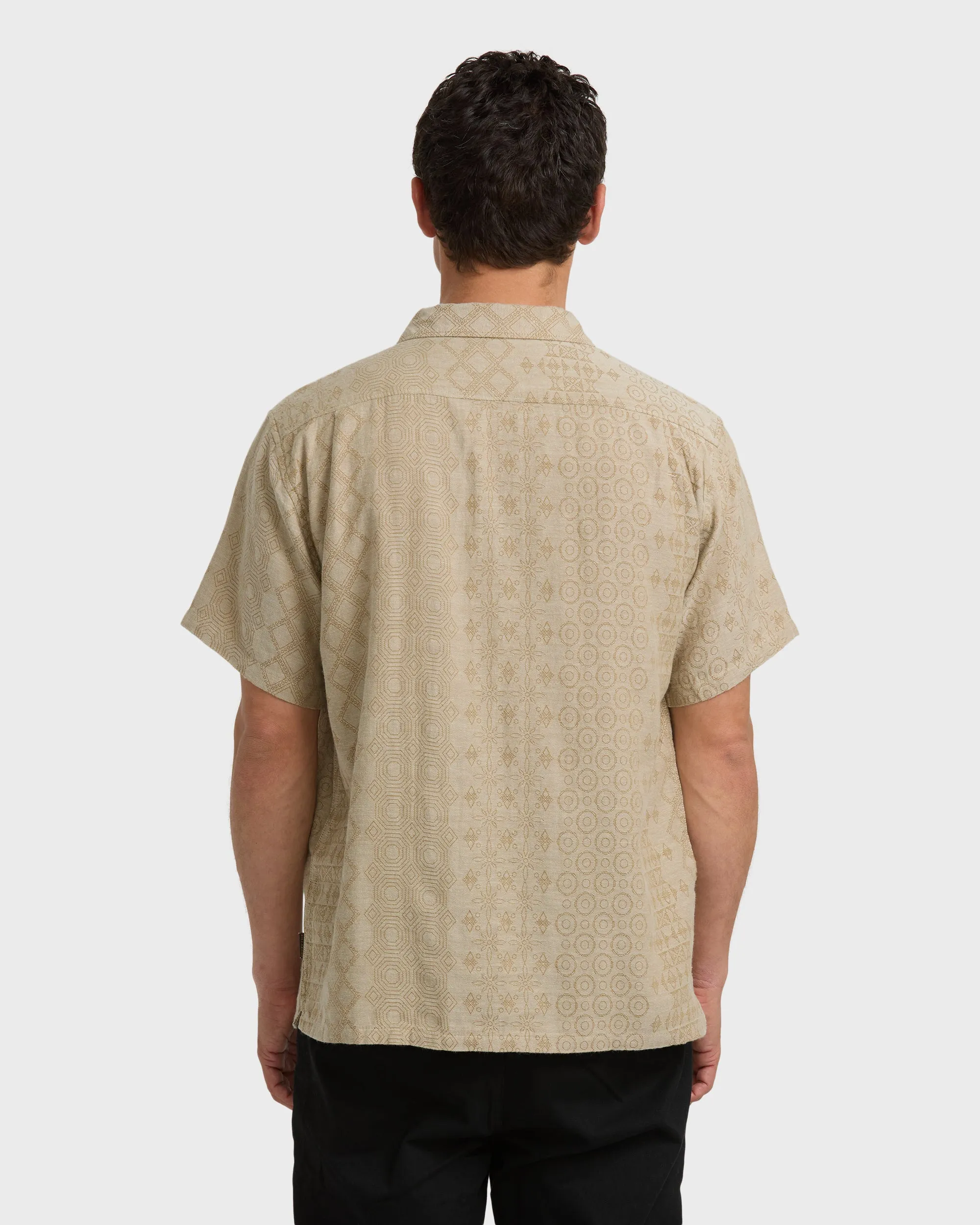 Needle Garage Jacquard Short Sleeve Shirt - Bone sold by Billabong product image thumbnail 2