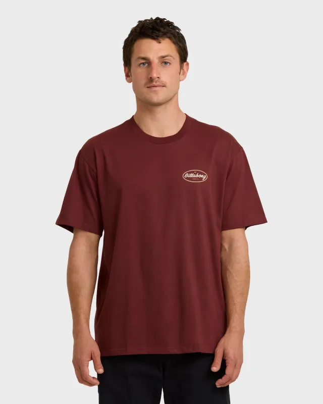 Walled Regular Short Sleeve T-Shirt - Plum sold by Billabong