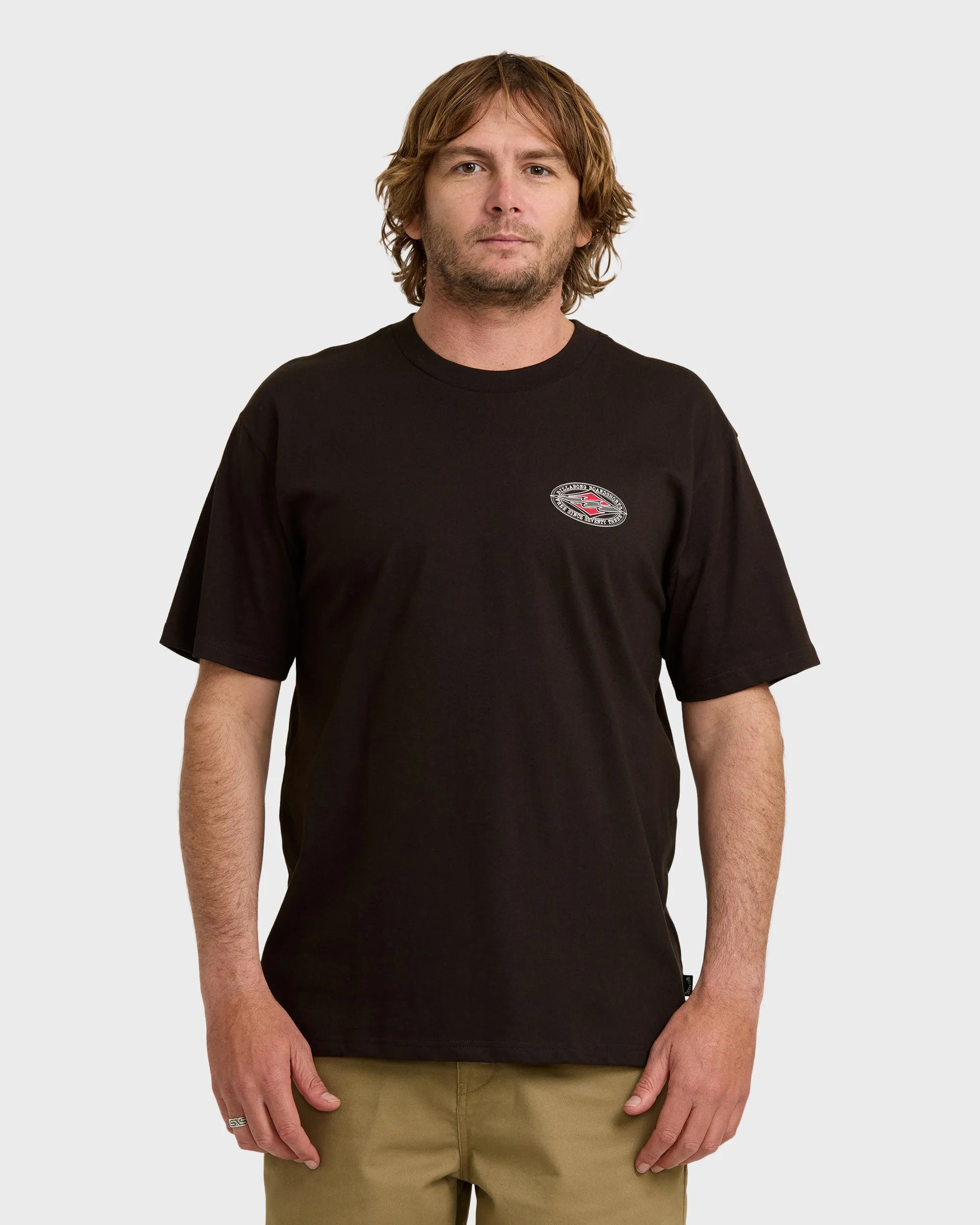 Rotor Diamond Regular Short Sleeve T-Shirt - Black Red sold by Billabong