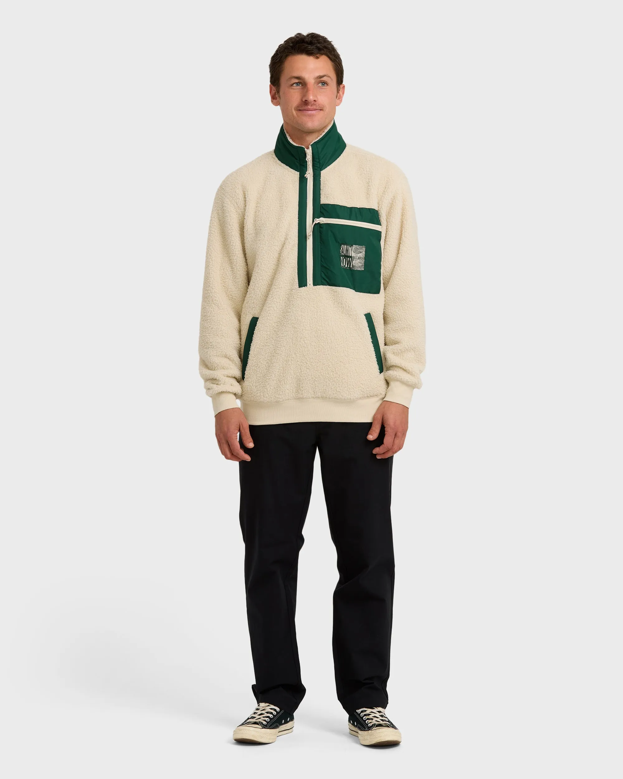 Salinity Now Boundary Mock Neck Sweatshirt - Chino sold by Billabong product image thumbnail 4