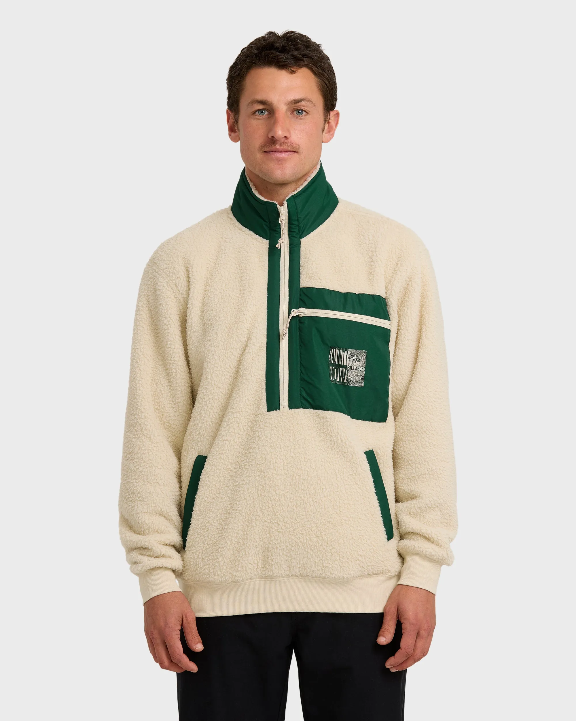 Salinity Now Boundary Mock Neck Sweatshirt - Chino sold by Billabong