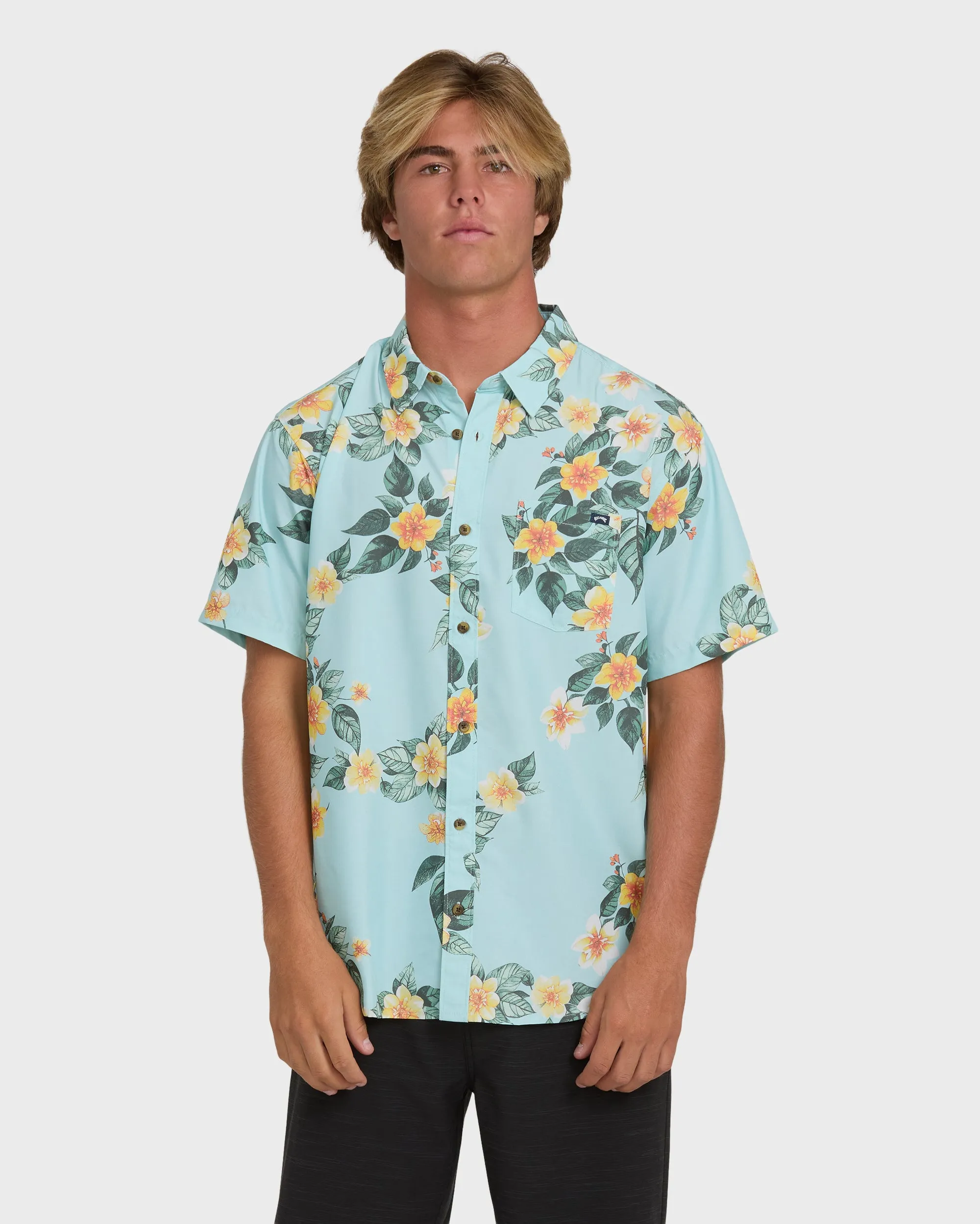 Sundays Lounge Short Sleeve Shirt - Dusty Blue sold by Billabong