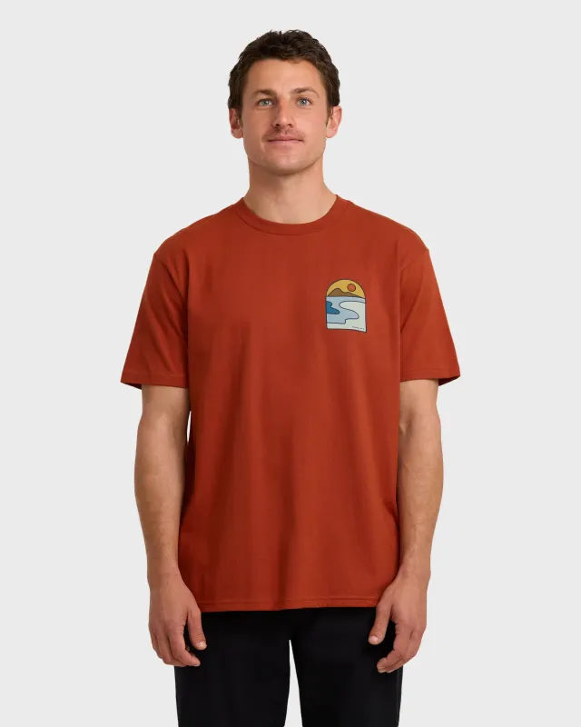 A/Div Sundown Short Sleeve T-Shirt - Brick sold by Billabong