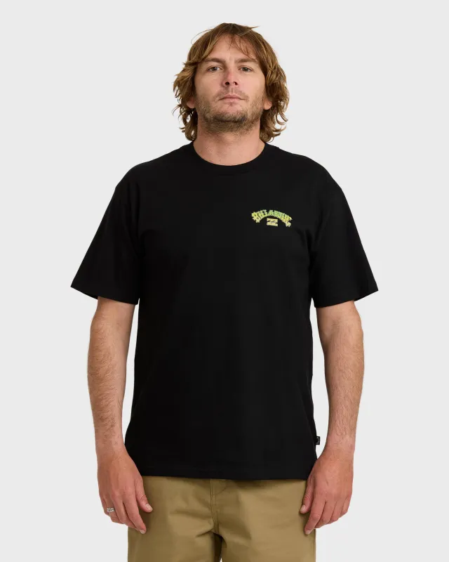 Wax Arch Regular Short Sleeve T-Shirt - Black sold by Billabong