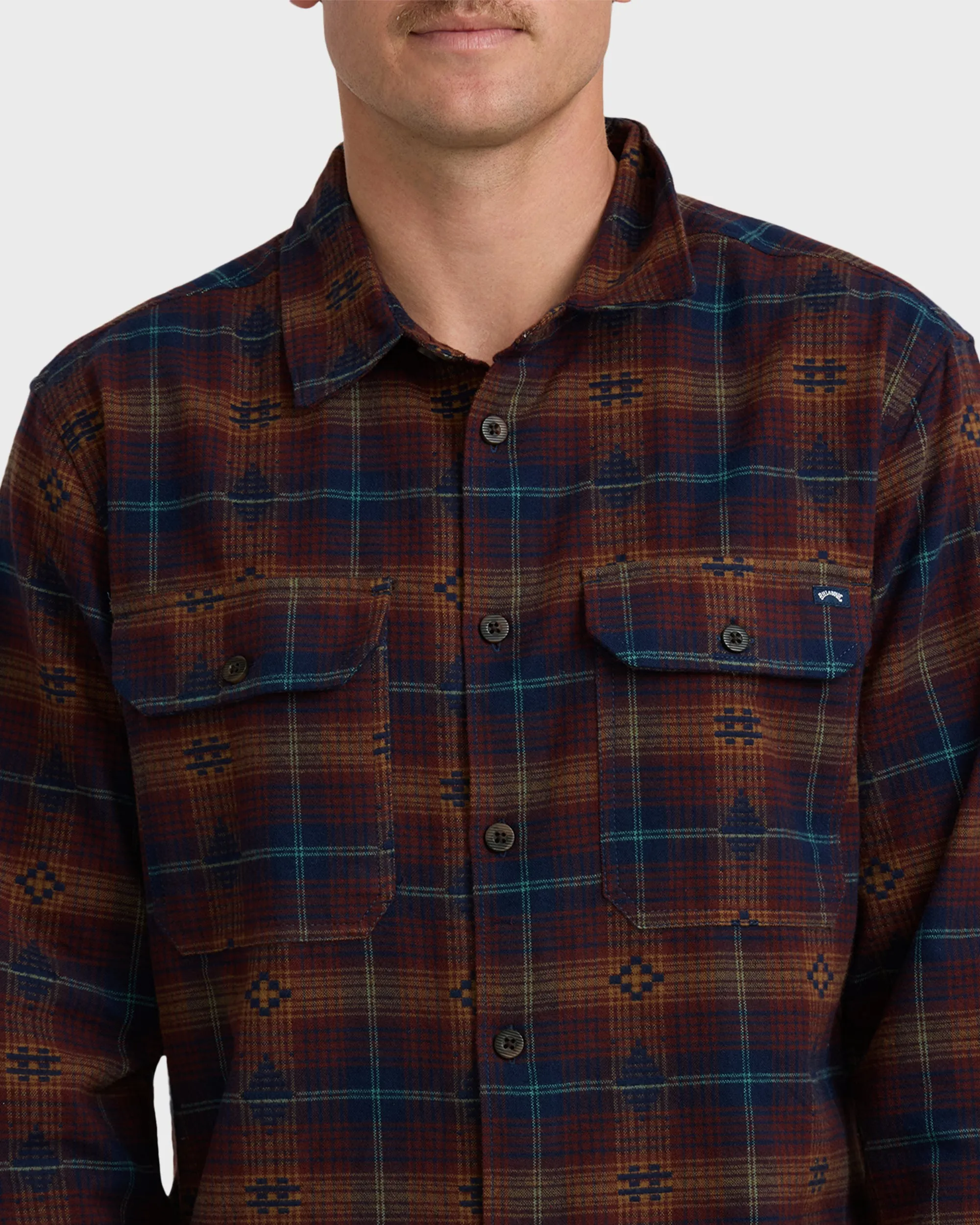 Offshore Jacquard Long Sleeve Flannel Shirt - Wine sold by Billabong product image thumbnail 5