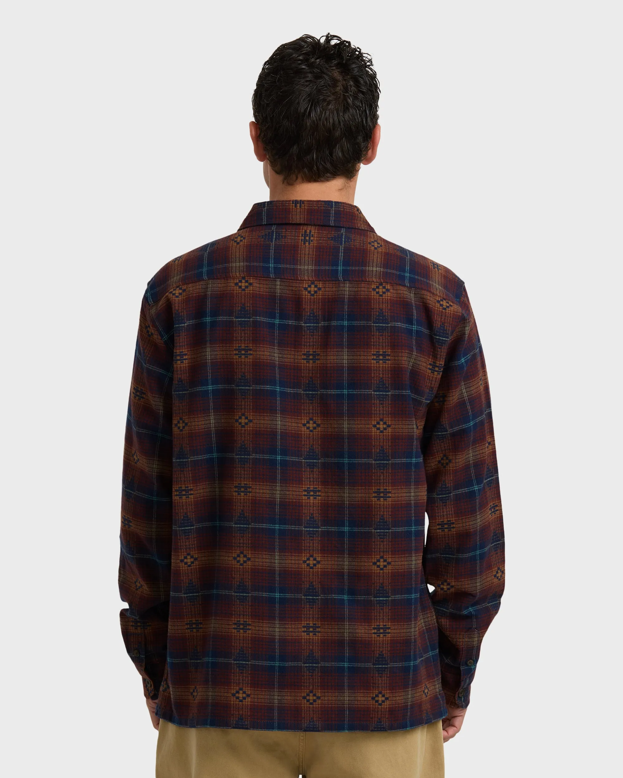 Offshore Jacquard Long Sleeve Flannel Shirt - Wine sold by Billabong product image thumbnail 2