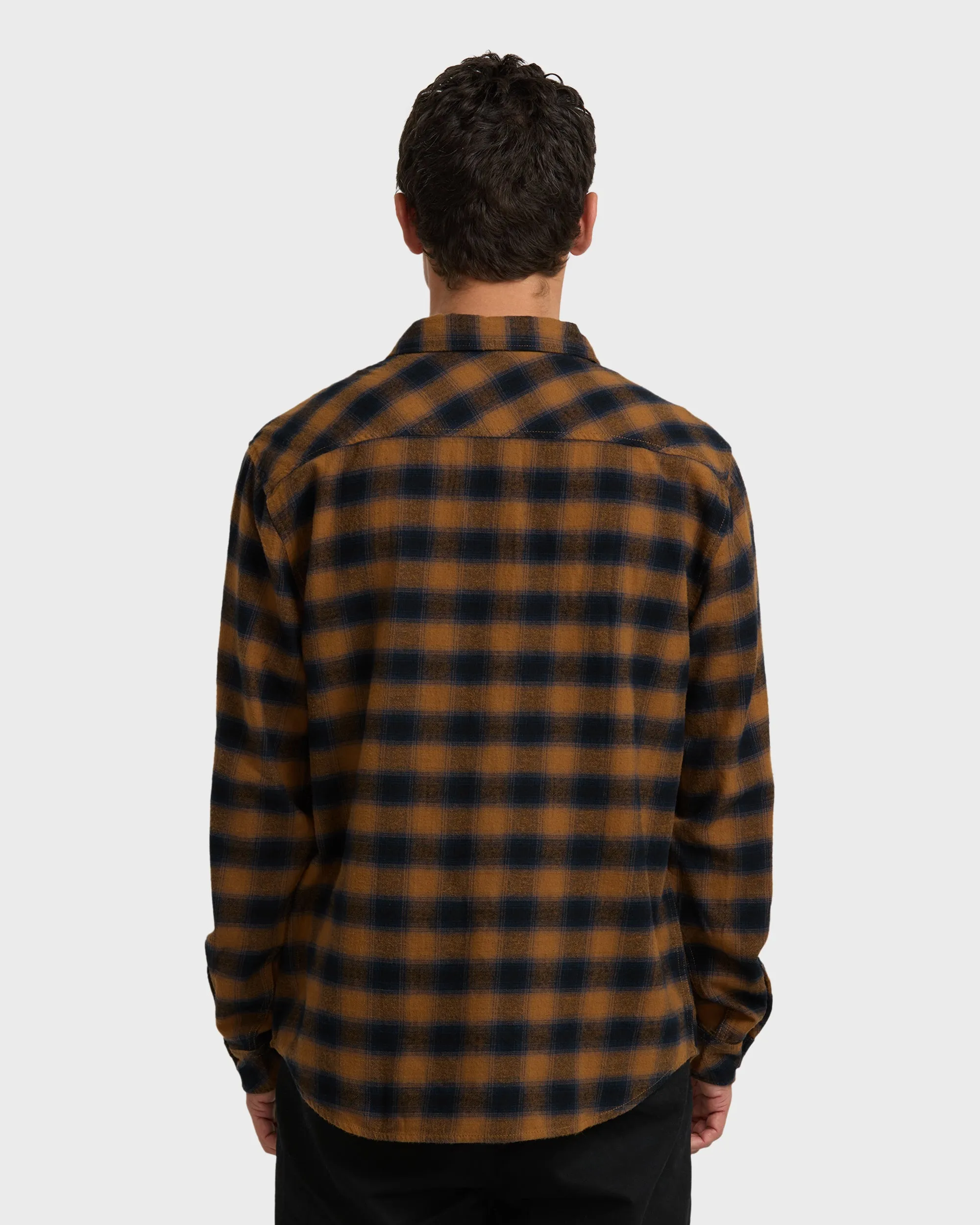 Coastline Long Sleeve Flannel Shirt - Tobacco sold by Billabong product image thumbnail 2