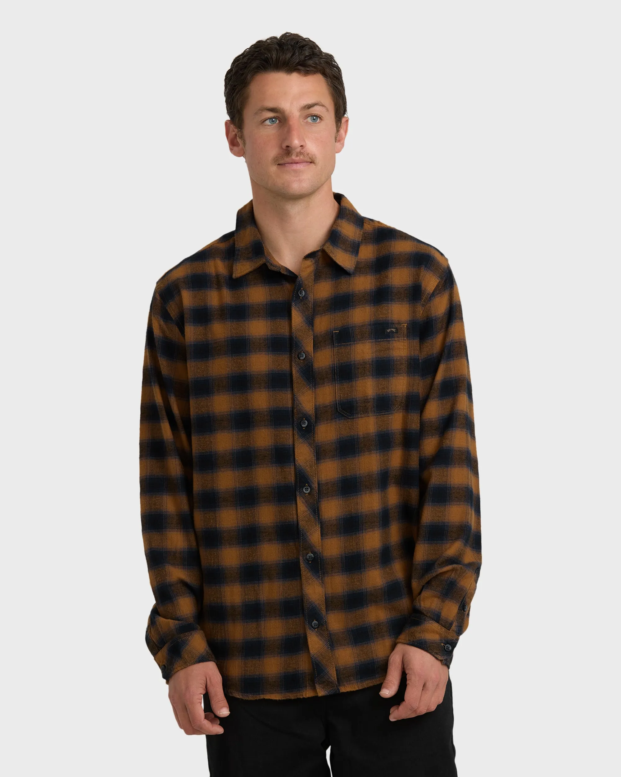 Coastline Long Sleeve Flannel Shirt - Tobacco sold by Billabong