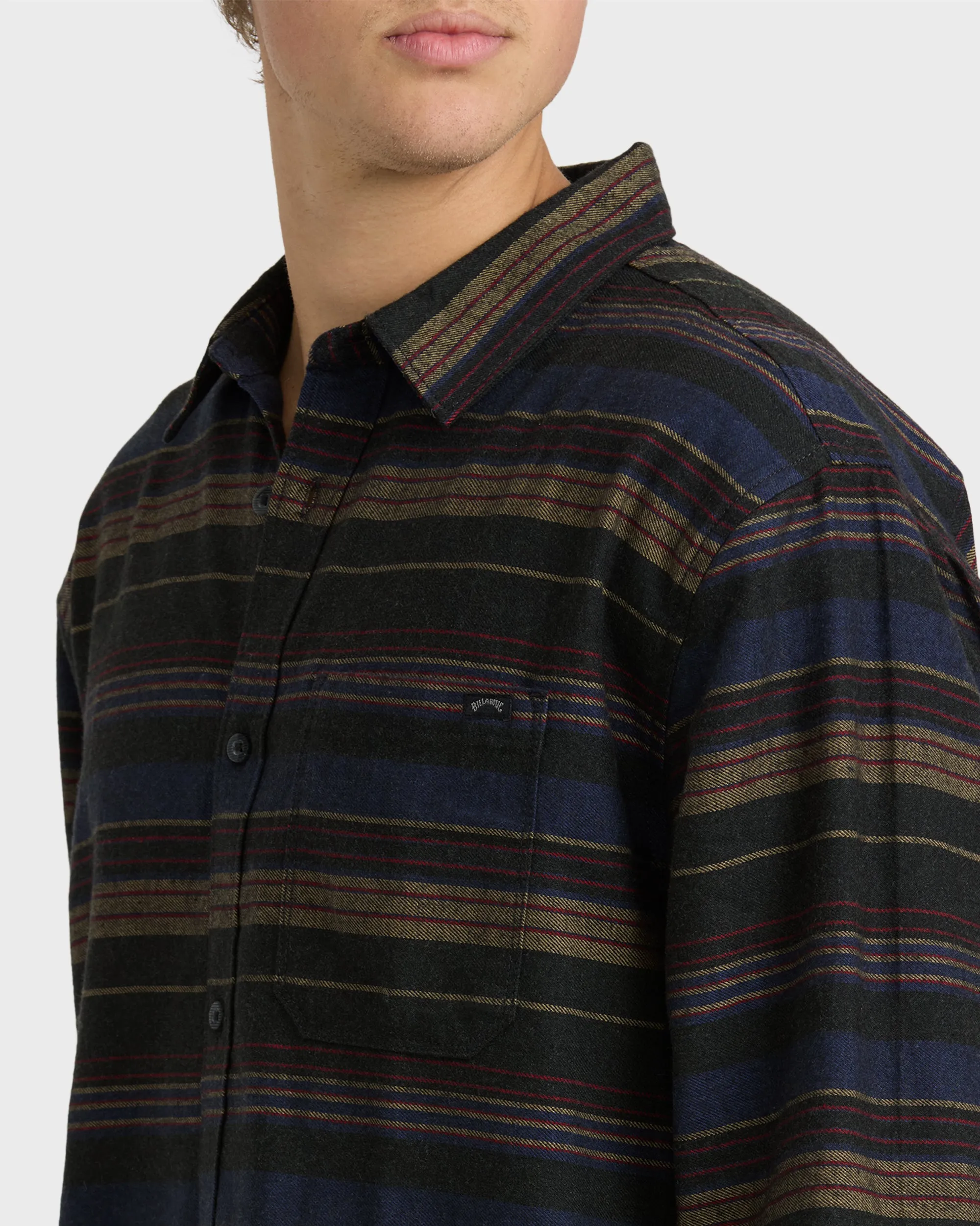 Coastline Long Sleeve Flannel Shirt - Stealth sold by Billabong product image thumbnail 5