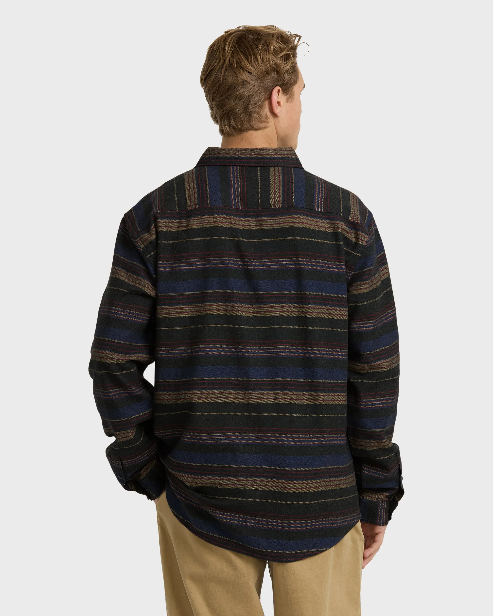 Coastline Long Sleeve Flannel Shirt - Stealth sold by Billabong product image thumbnail 2