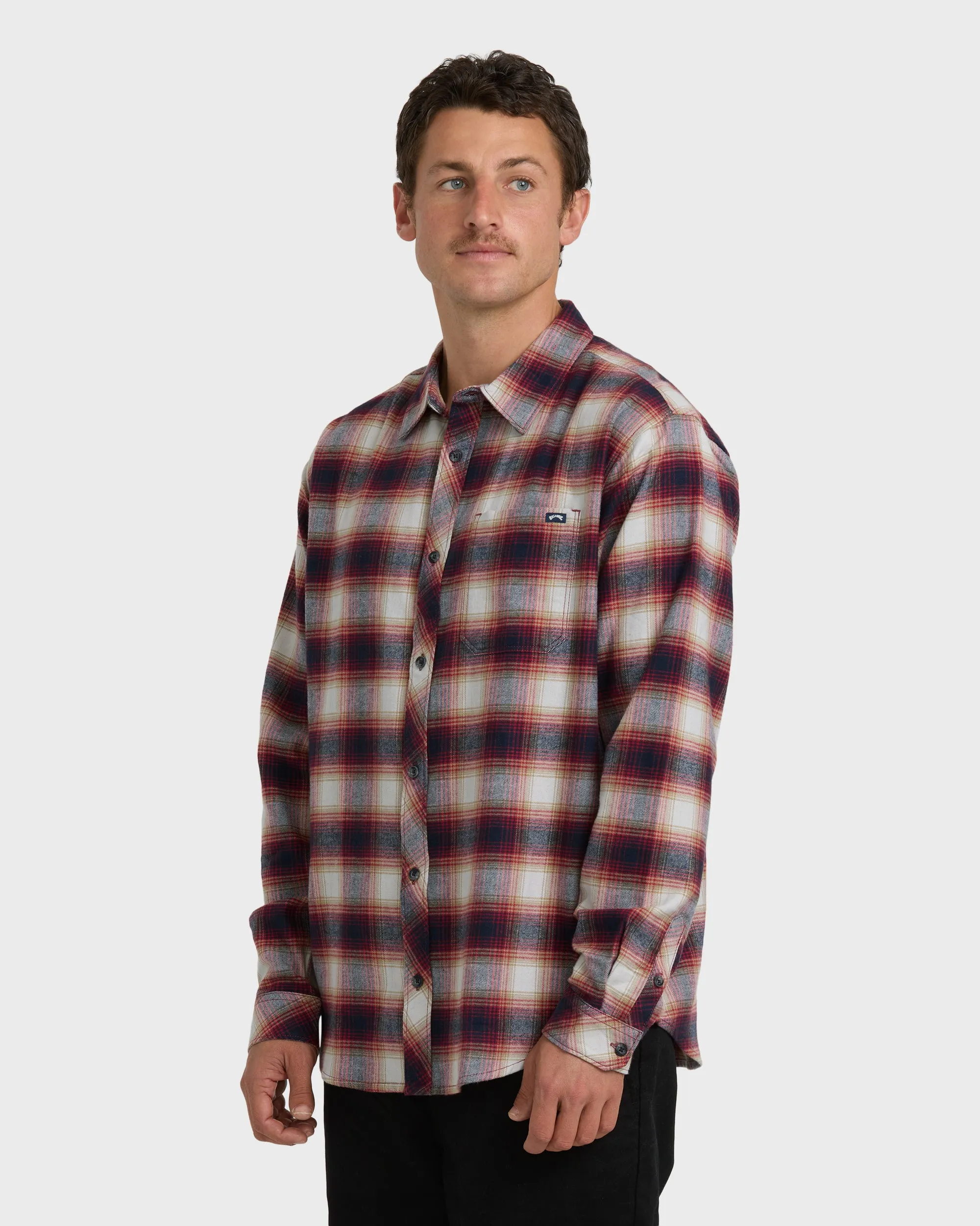 Coastline Long Sleeve Flannel Shirt - Plum sold by Billabong product image thumbnail 3