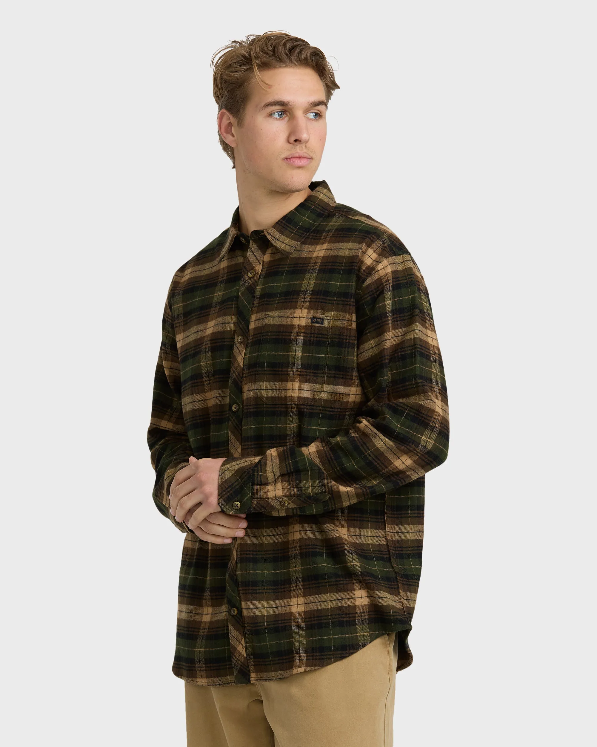 Coastline Long Sleeve Flannel Shirt - Forest sold by Billabong product image thumbnail 3