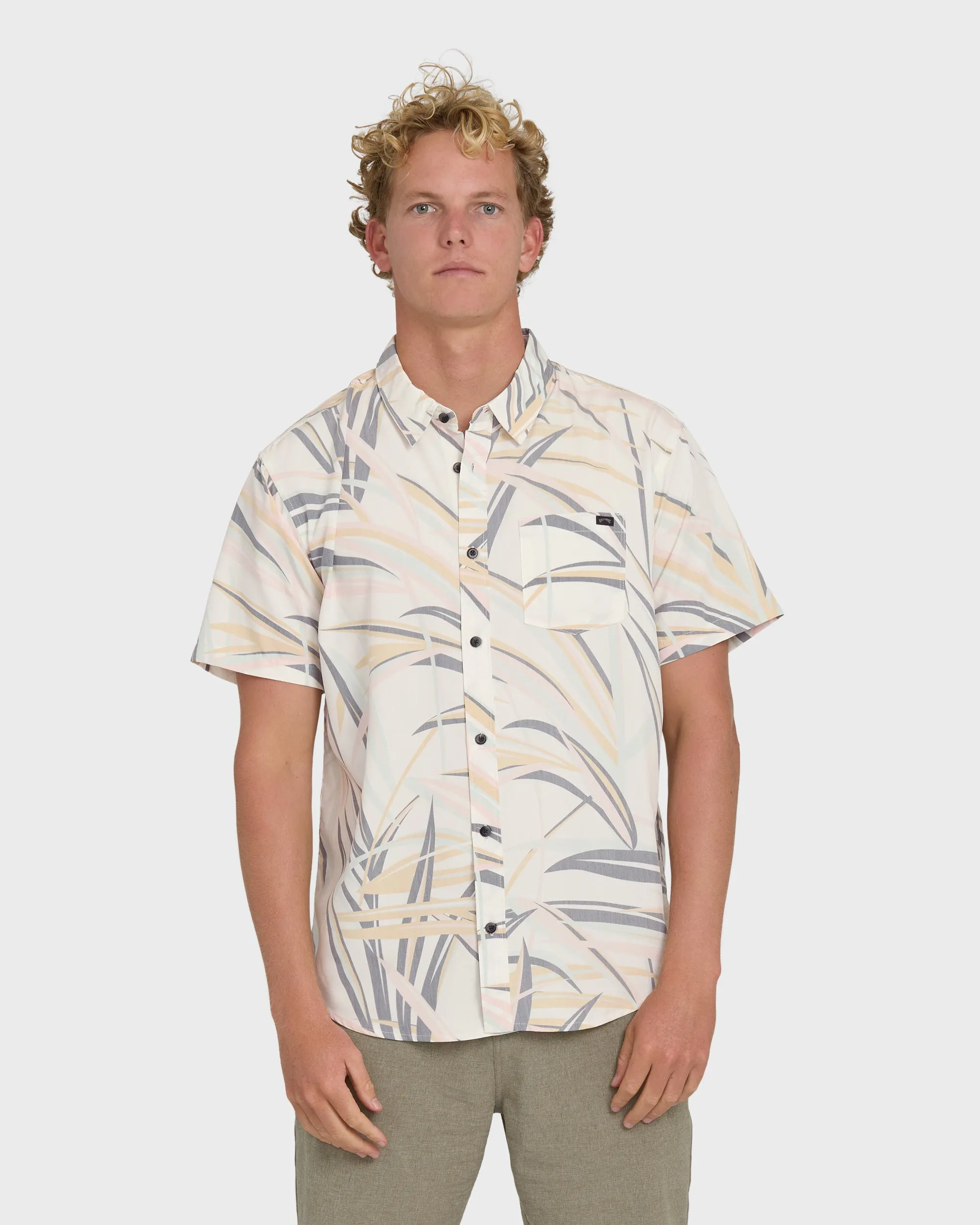 Sundays Lounge Short Sleeve Shirt - Fog sold by Billabong