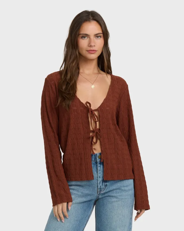 Havana Long Sleeve Knit Top - Cowhide sold by Billabong