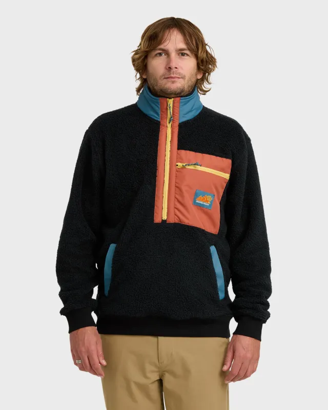 Boundary Peak Neck Sweatshirt - Black sold by Billabong