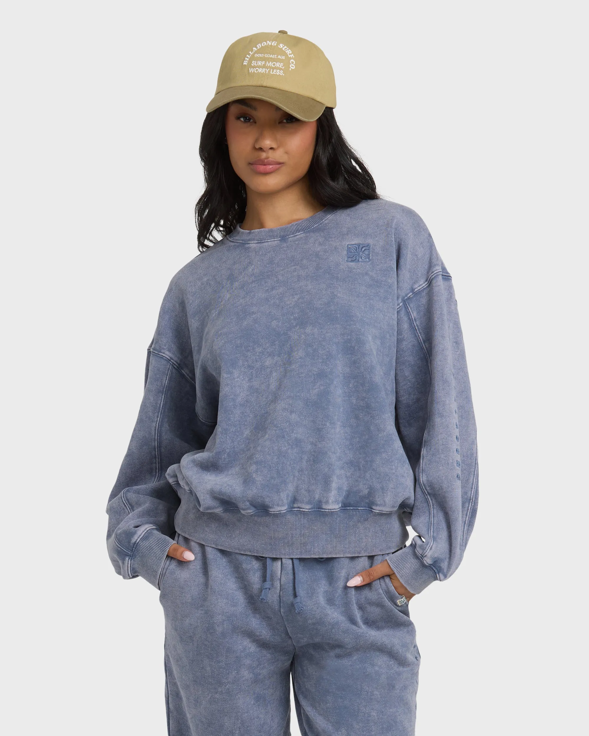 Saltwashed Kendal Crewneck Sweatshirt - Stone Blue sold by Billabong product image thumbnail 4