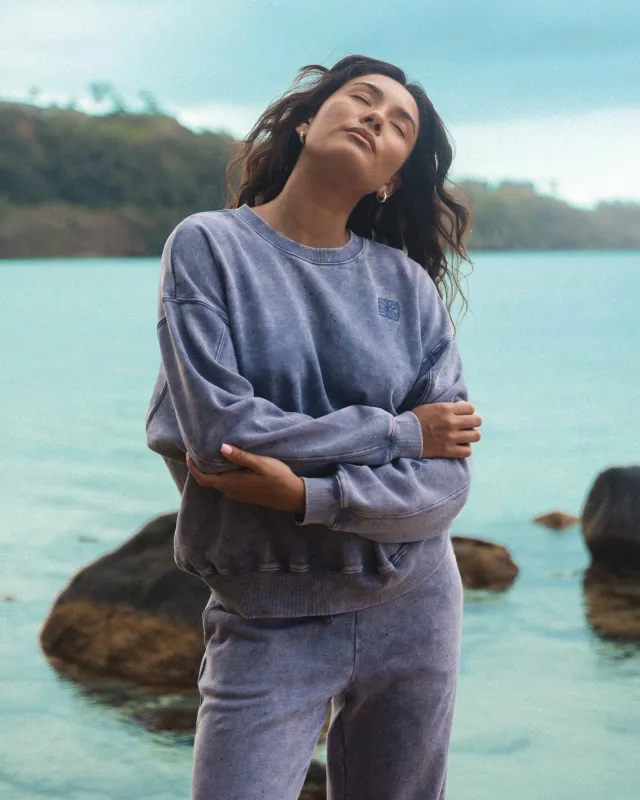 Saltwashed Kendal Crewneck Sweatshirt - Stone Blue sold by Billabong