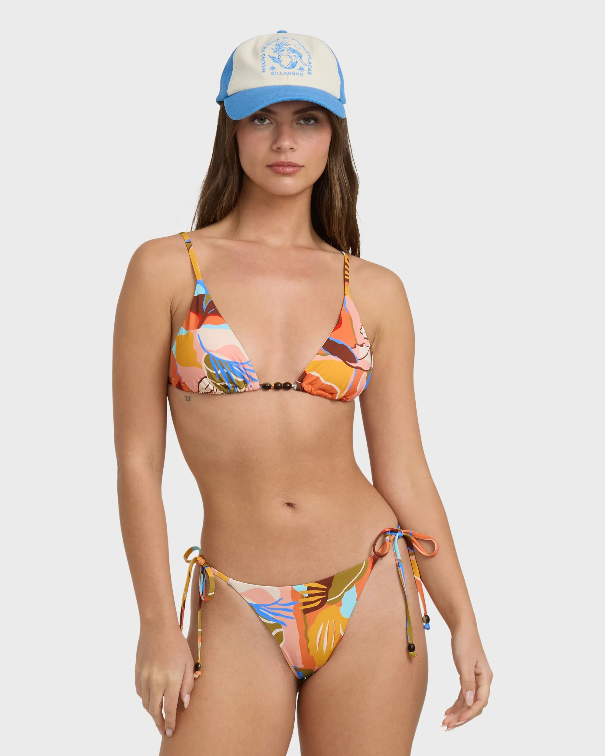 Lei Daze Tall Slide Triangle Bikini Top - Multi sold by Billabong