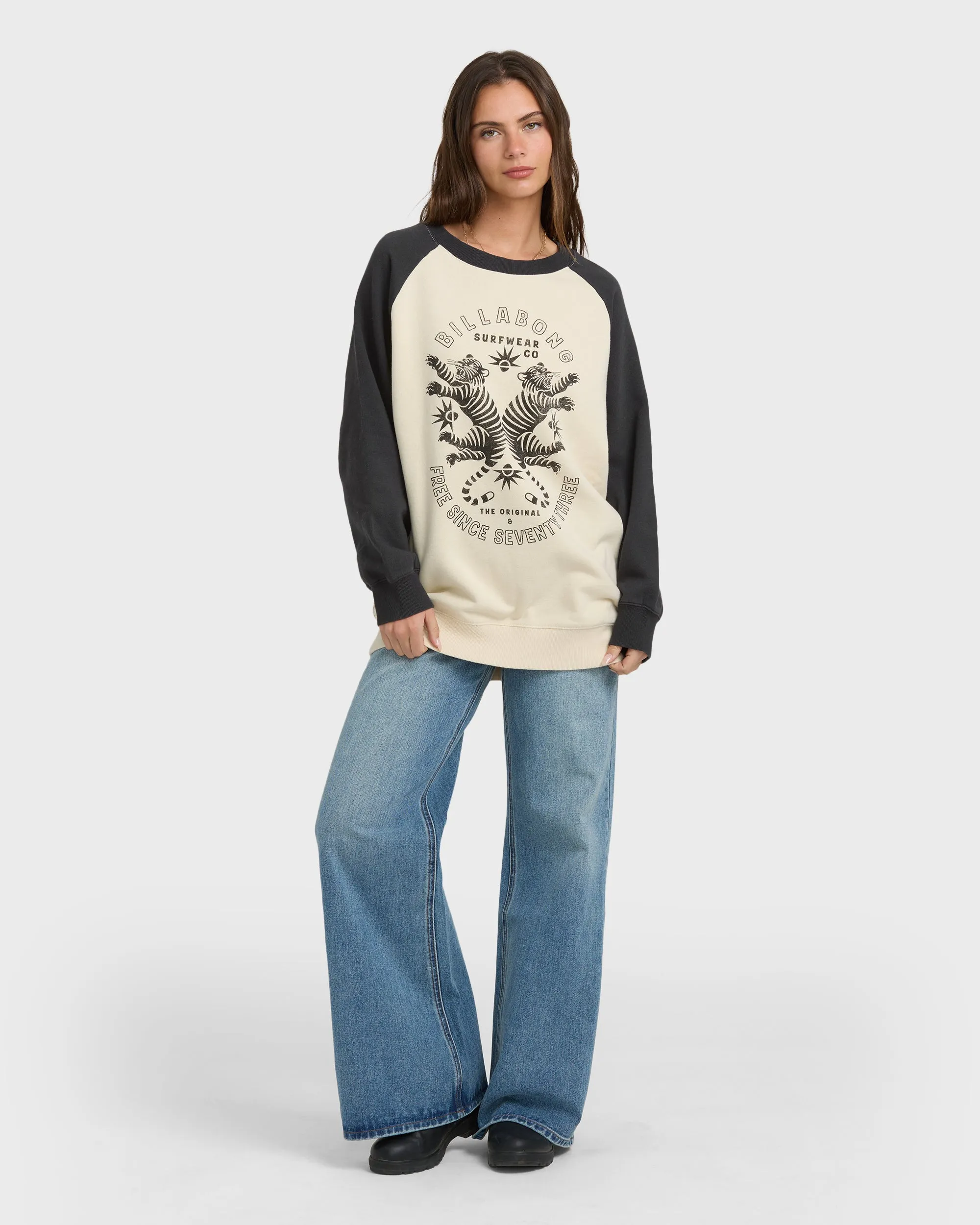 Emmers Raglan Crewneck Sweatshirt - Black Sands sold by Billabong product image thumbnail 3