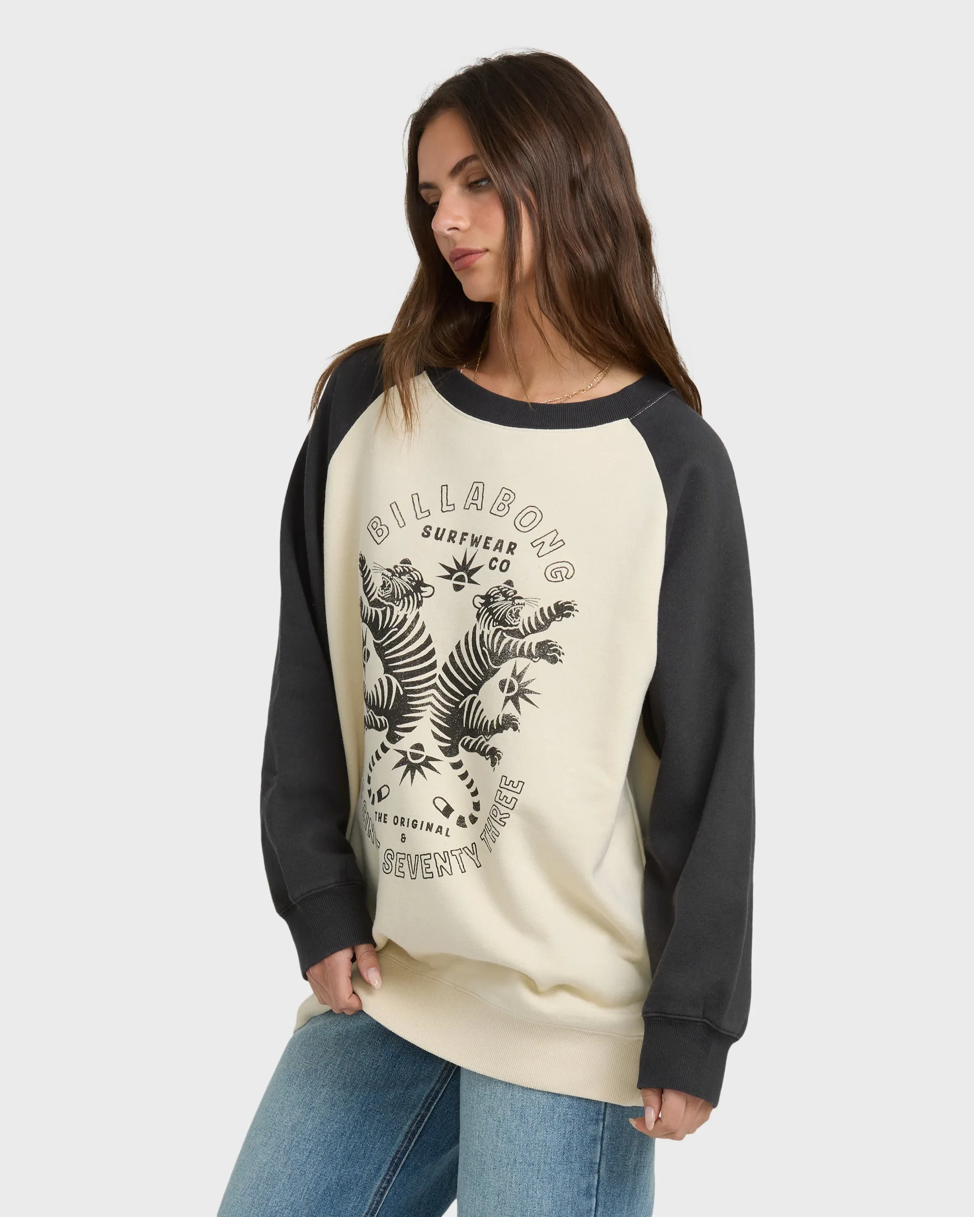 Emmers Raglan Crewneck Sweatshirt - Black Sands sold by Billabong product image thumbnail 4