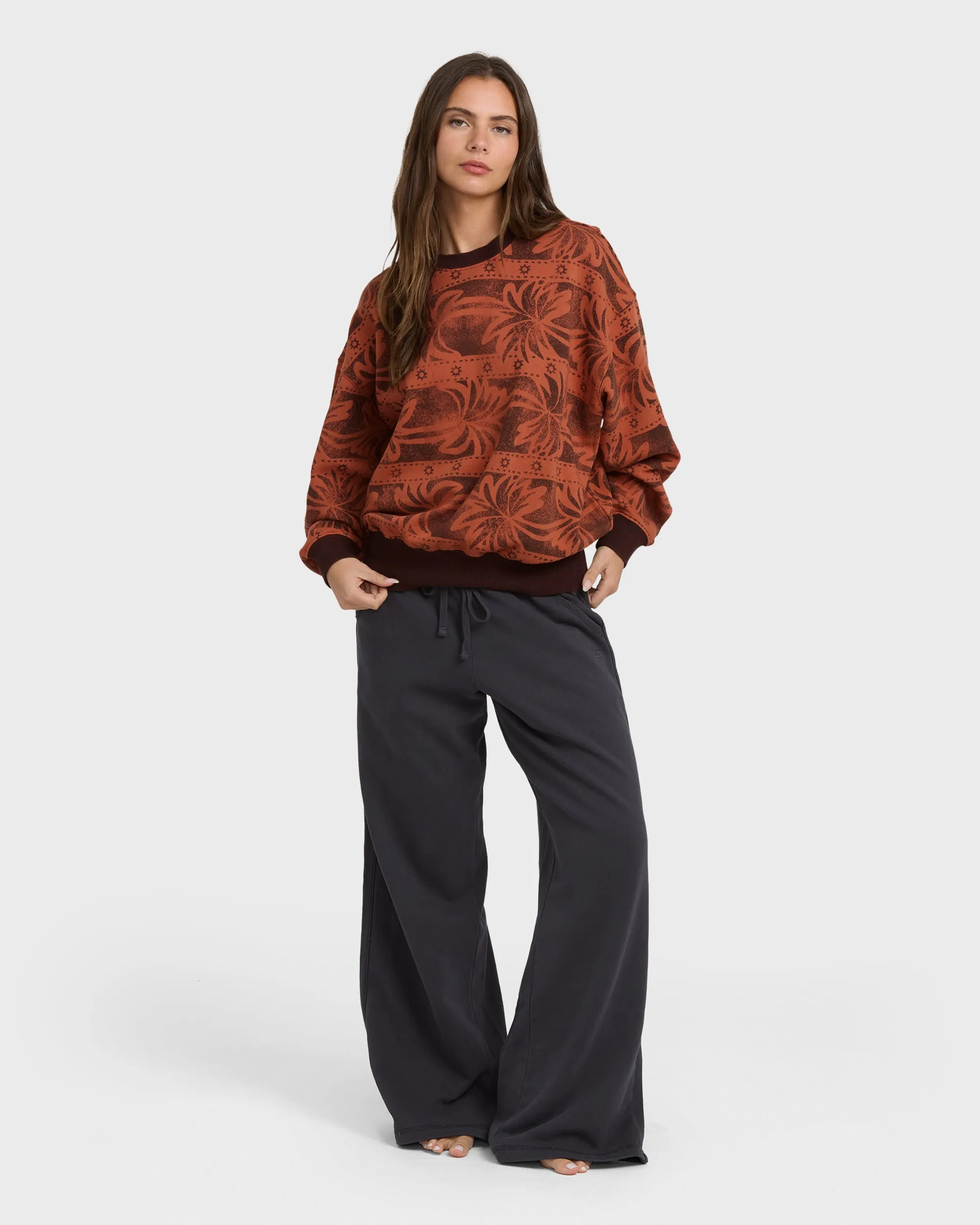 Vida Palms Crewneck Sweatshirt - Teak sold by Billabong product image thumbnail 3