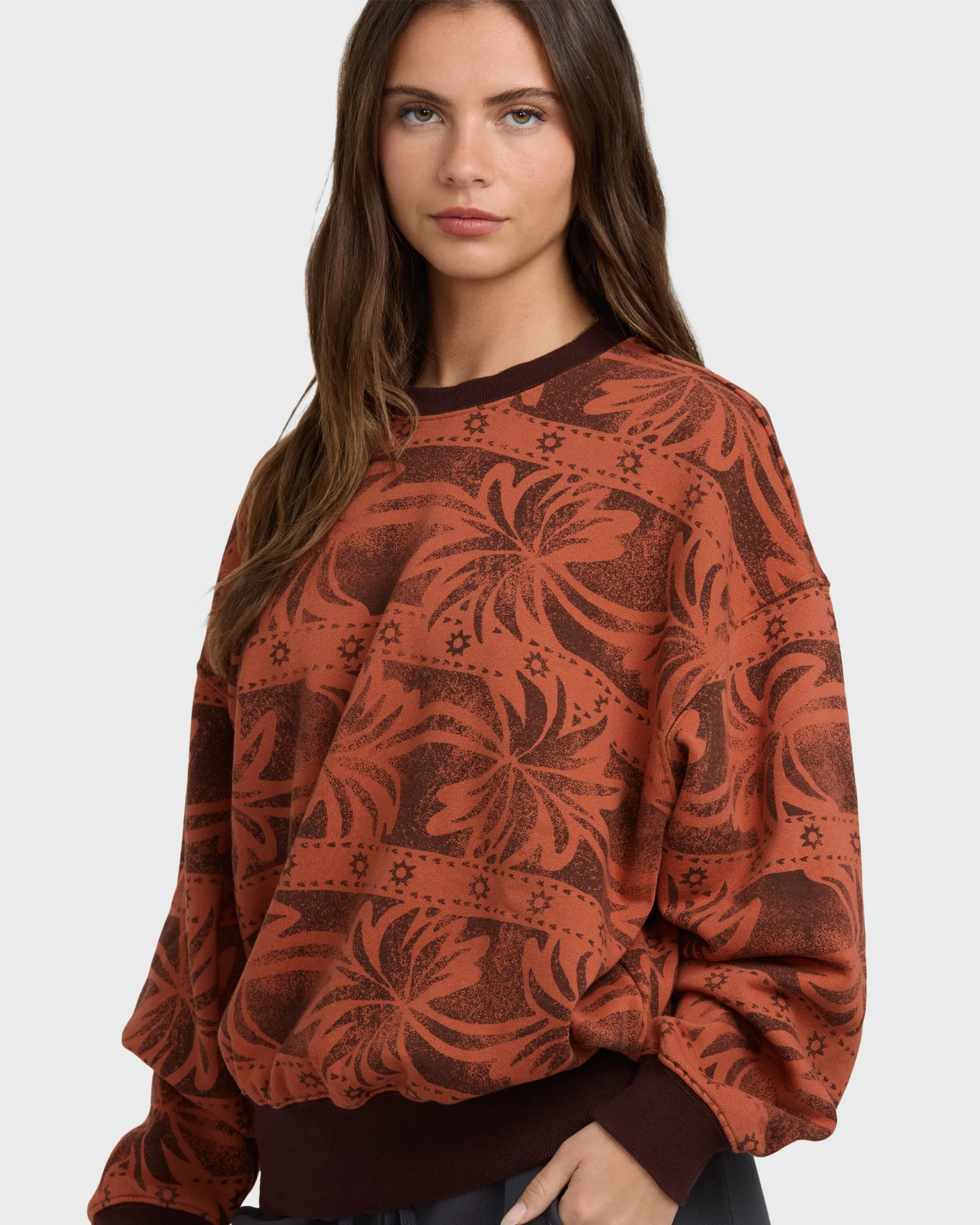 Vida Palms Crewneck Sweatshirt - Teak sold by Billabong product image thumbnail 2
