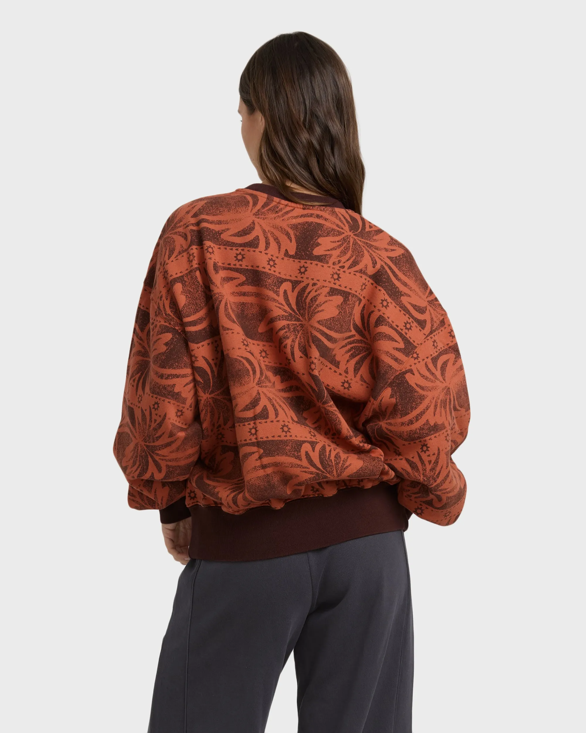 Vida Palms Crewneck Sweatshirt - Teak sold by Billabong product image thumbnail 5