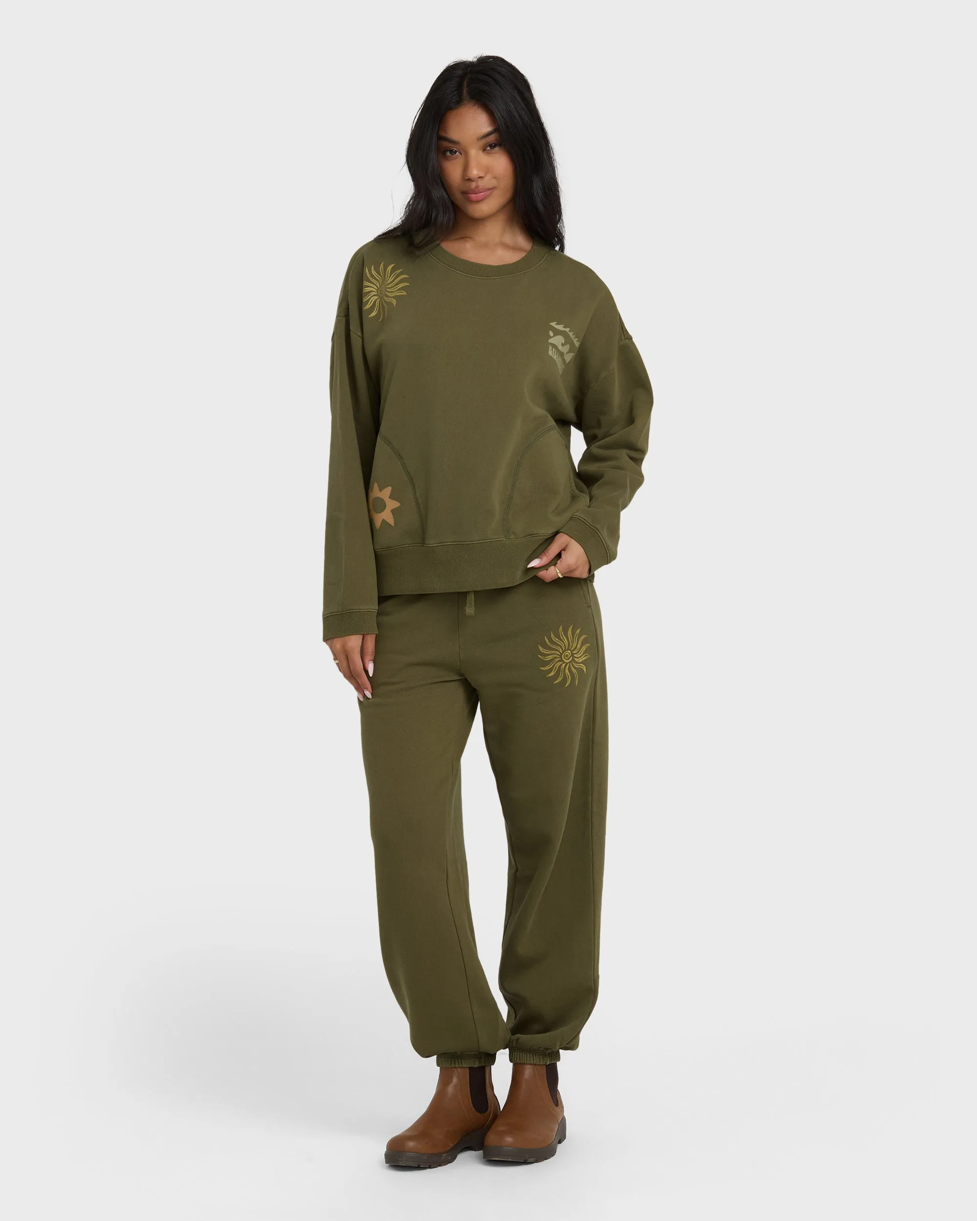 Sightseer Wave Crewneck Sweatshirt - Martini Olive sold by Billabong product image thumbnail 3