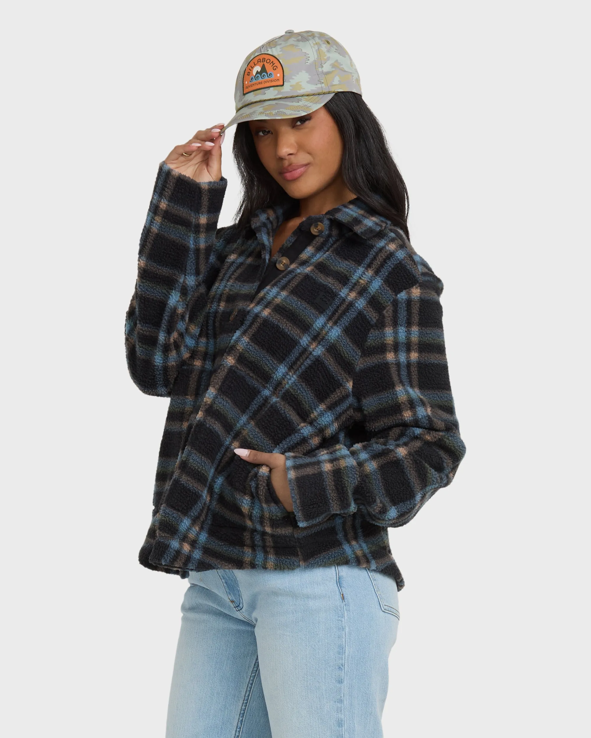 Breezy Sherpa Shacket - Black Sands sold by Billabong product image thumbnail 4