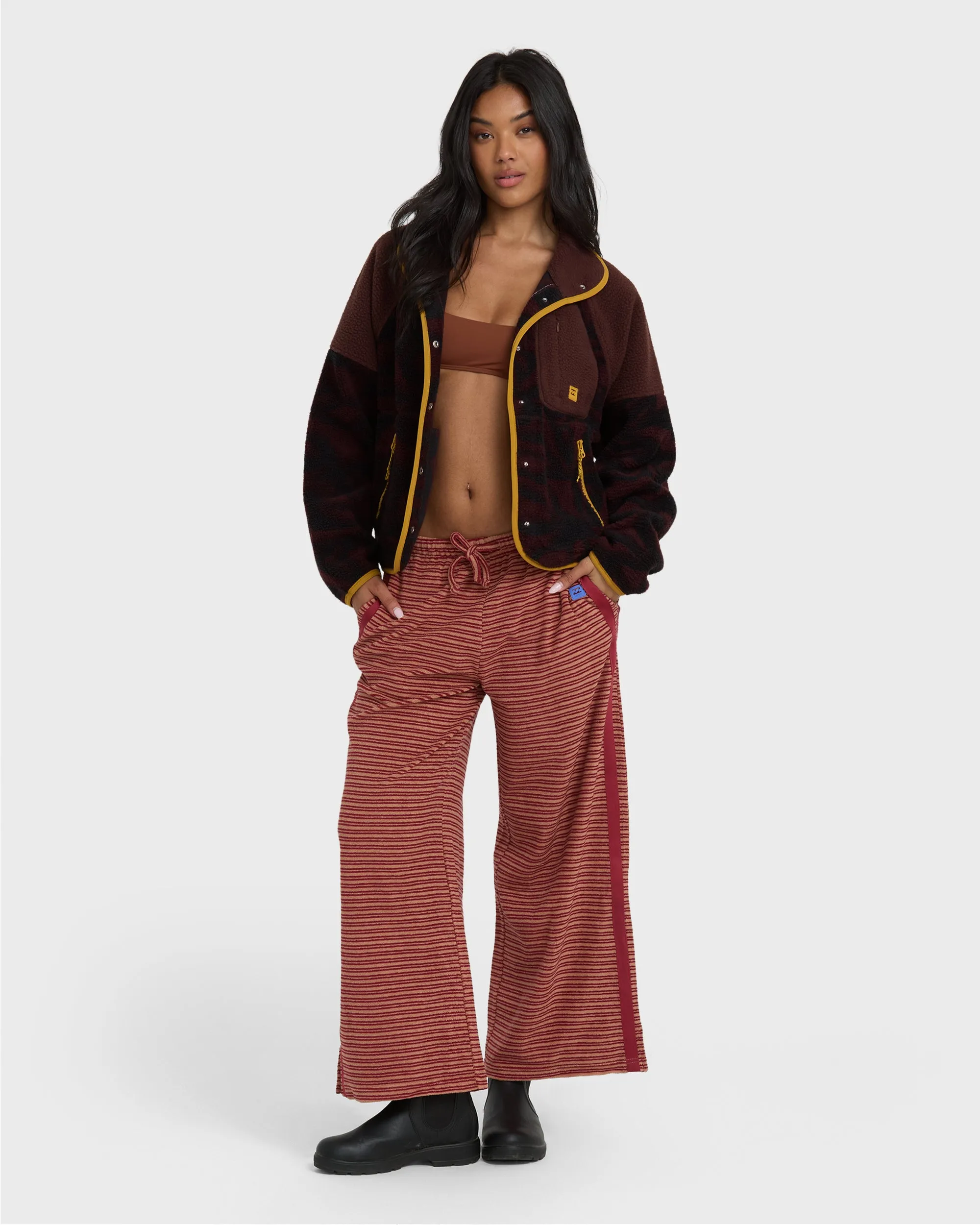 A/Div Popoyo Snap Up Sherpa Fleece Jacket - Teak sold by Billabong product image thumbnail 3