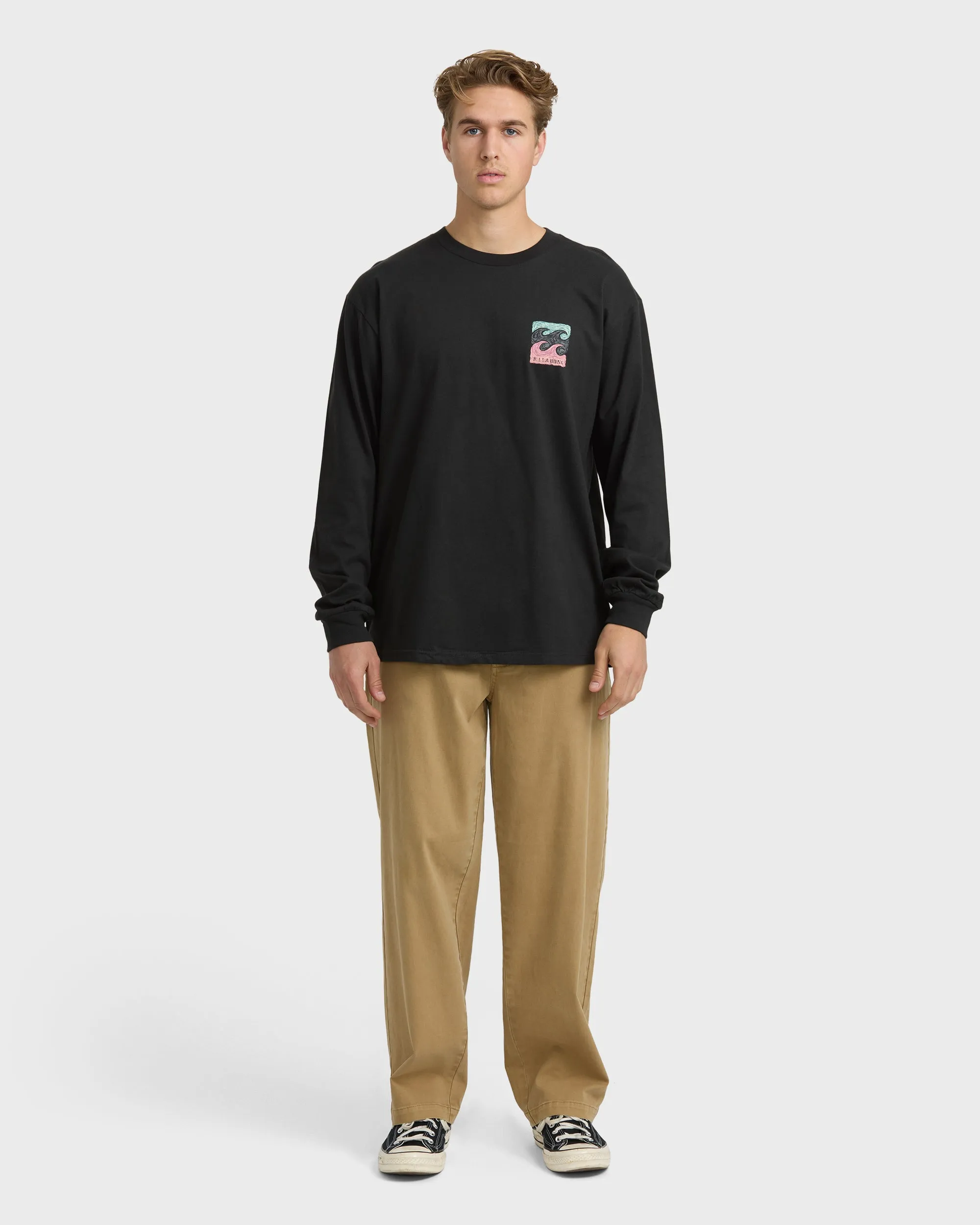 Crayon Wave Regular Long Sleeve T-Shirt - Washed Black sold by Billabong product image thumbnail 4
