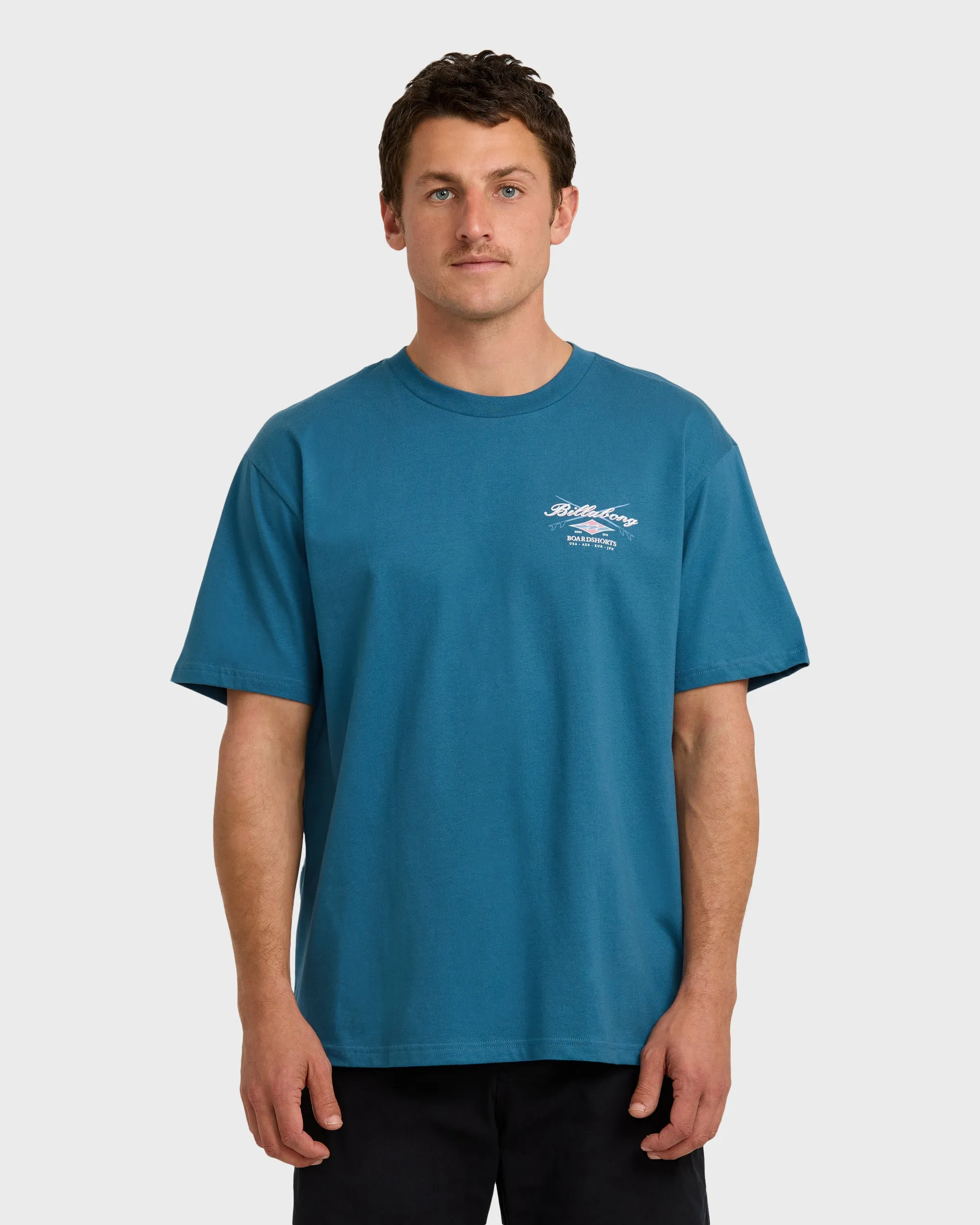 Croshort Sleeve Short Sleeve T-Shirtboards Regular Short Sleeve T-Shirt - Real Teal sold by Billabong