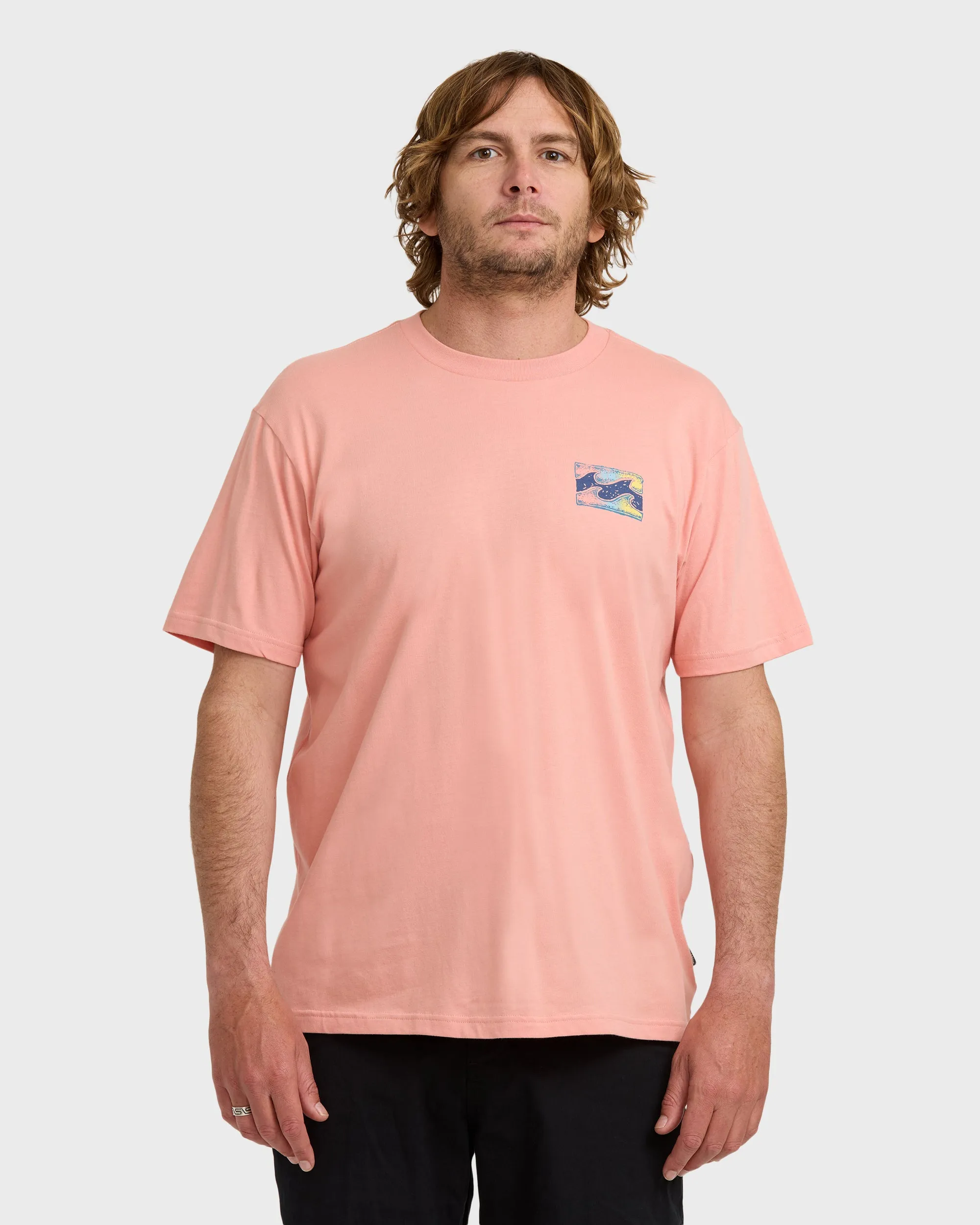 Crayon Wave Premium Short Sleeve T-Shirt - Peach sold by Billabong
