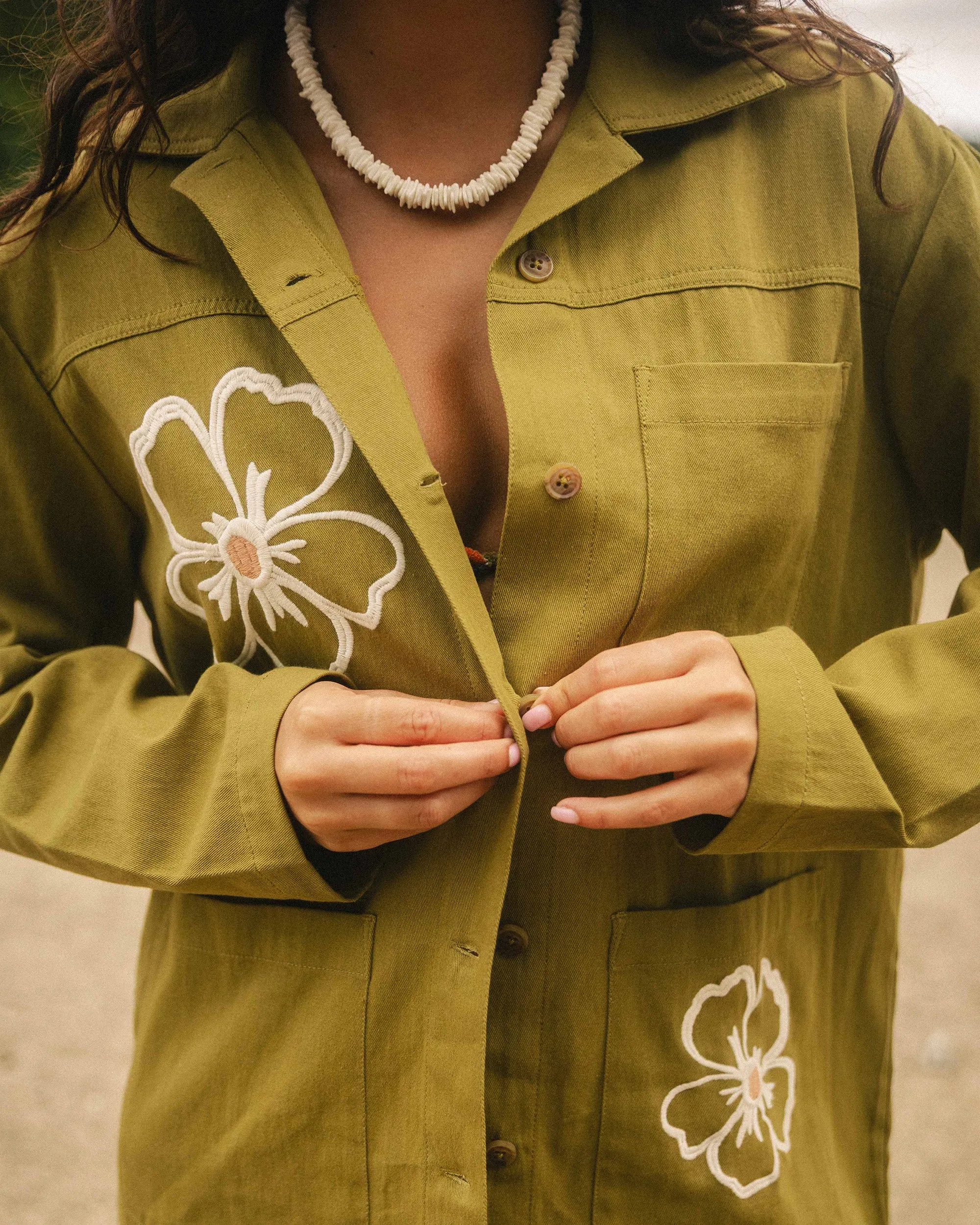 Floral Fields Shacket - Moss sold by Billabong