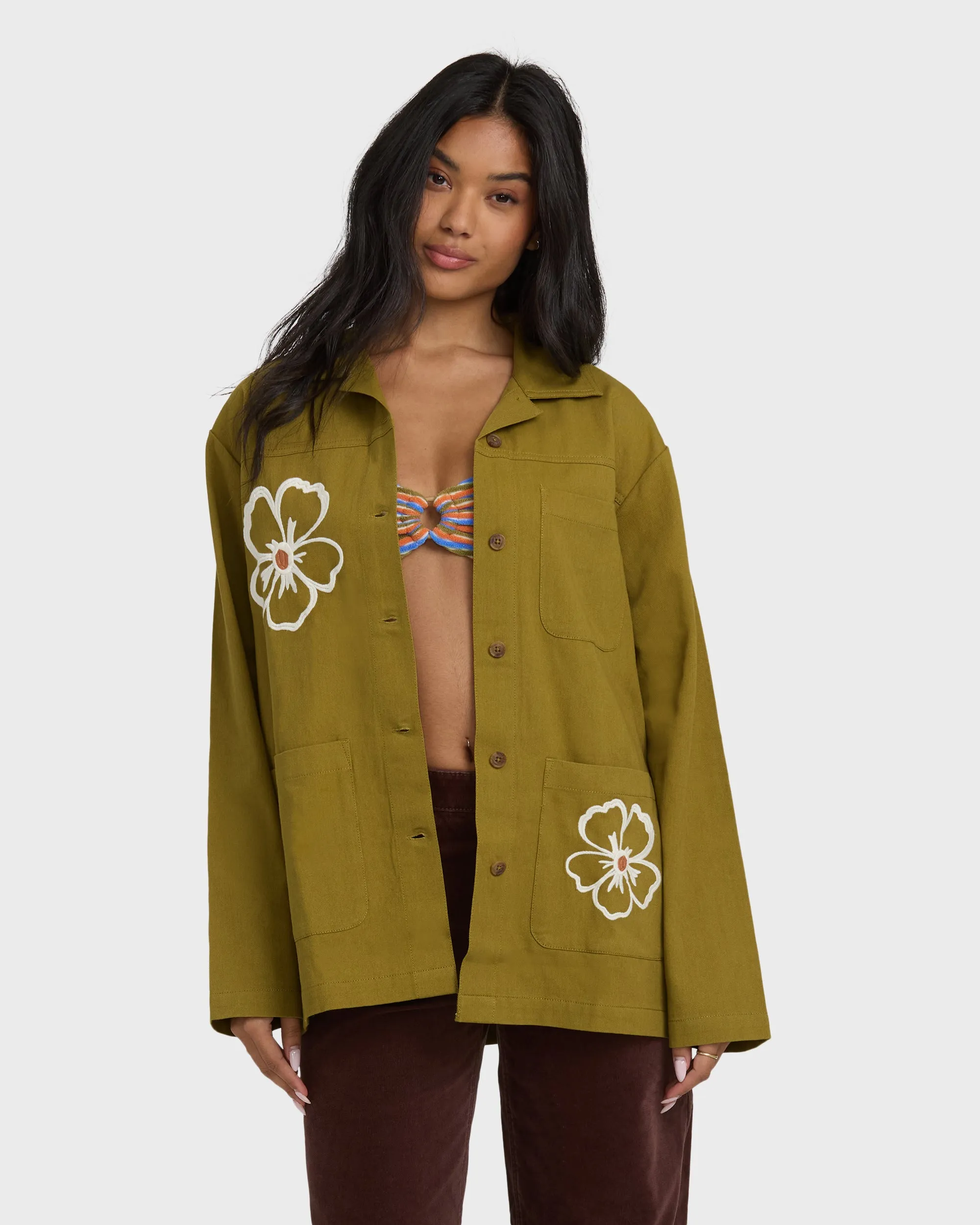 Floral Fields Shacket - Moss sold by Billabong product image thumbnail 5