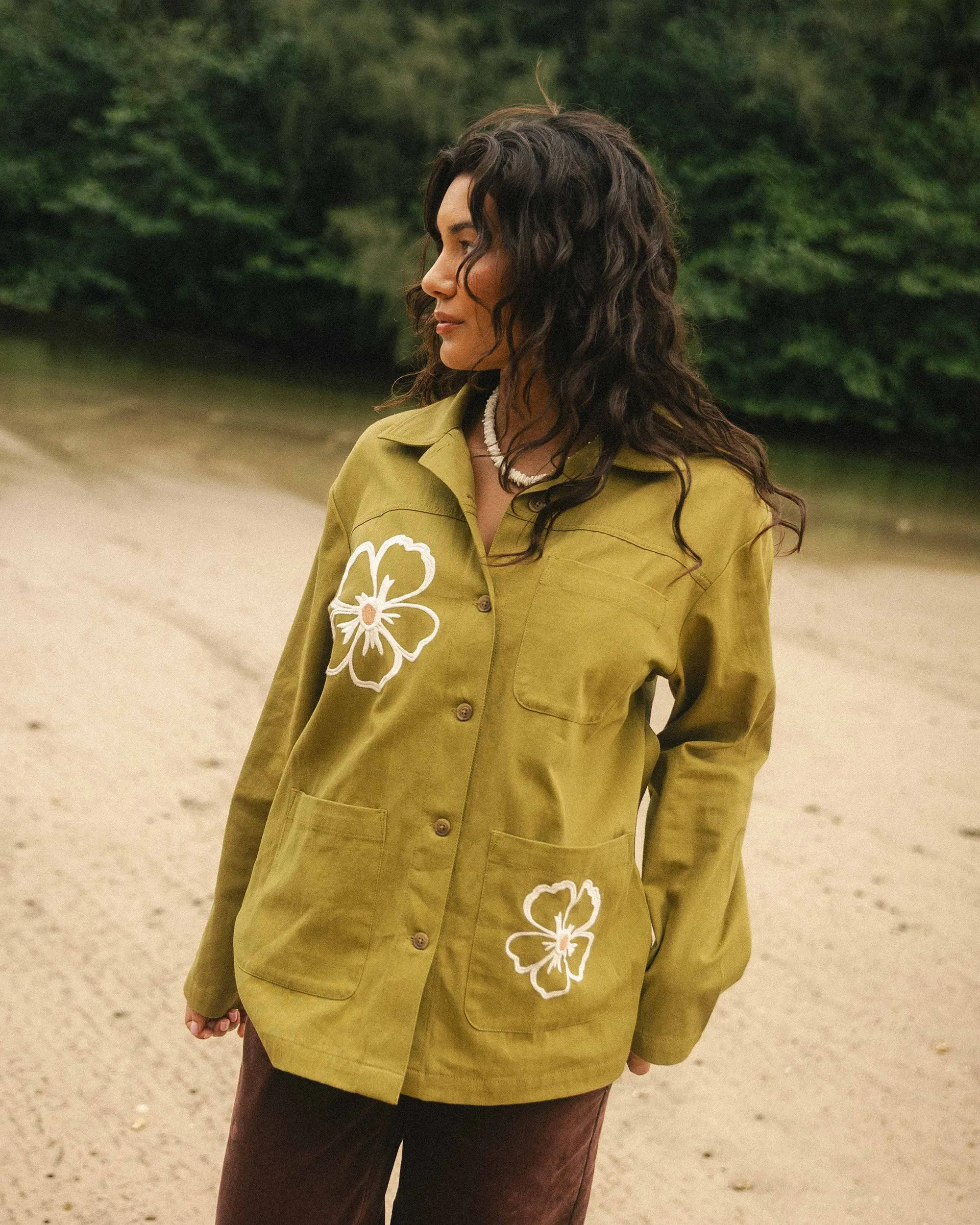 Floral Fields Shacket - Moss sold by Billabong product image thumbnail 2