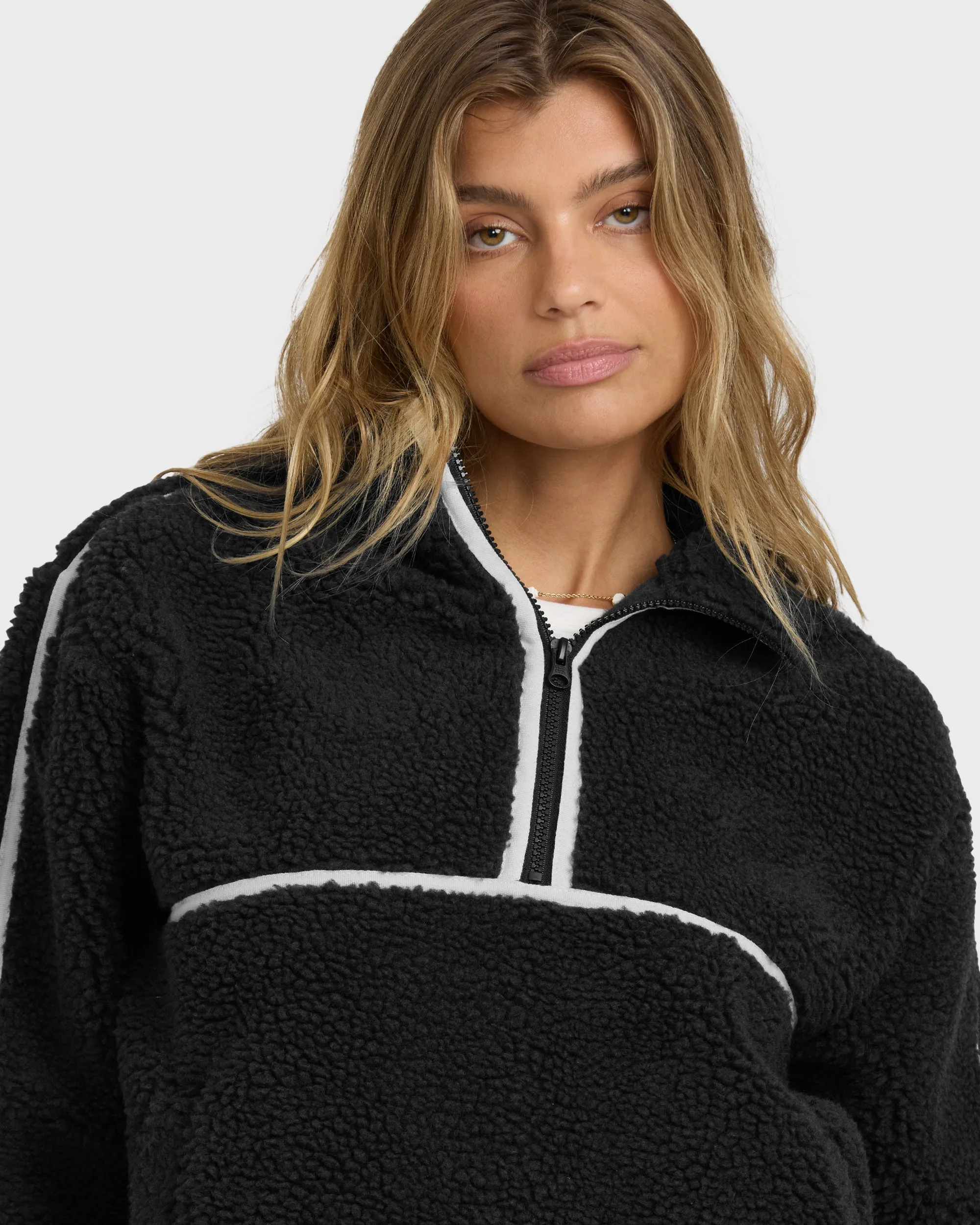 Getting Warm Sherpa Half Zip - Black Sands sold by Billabong product image thumbnail 2