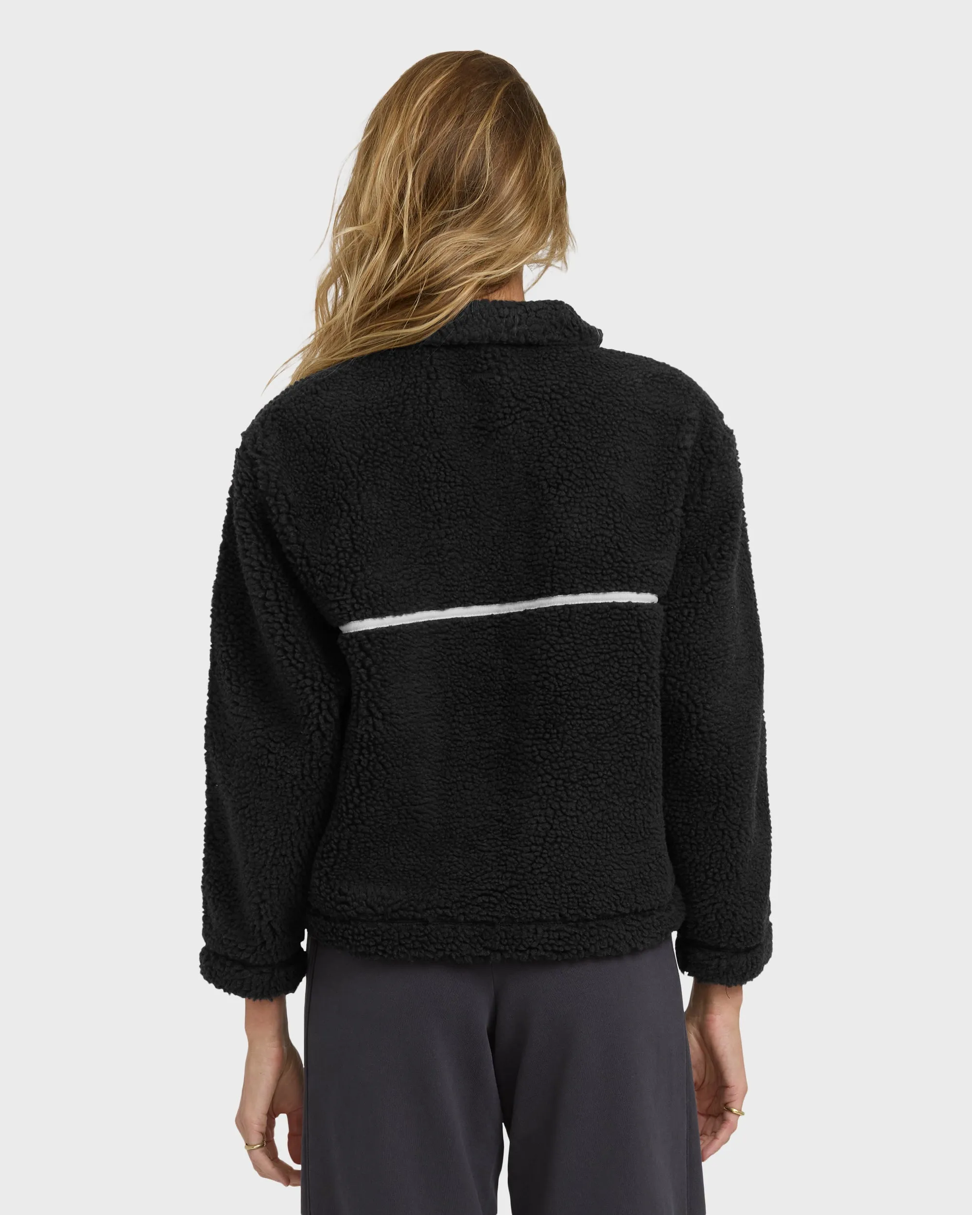 Getting Warm Sherpa Half Zip - Black Sands sold by Billabong product image thumbnail 5