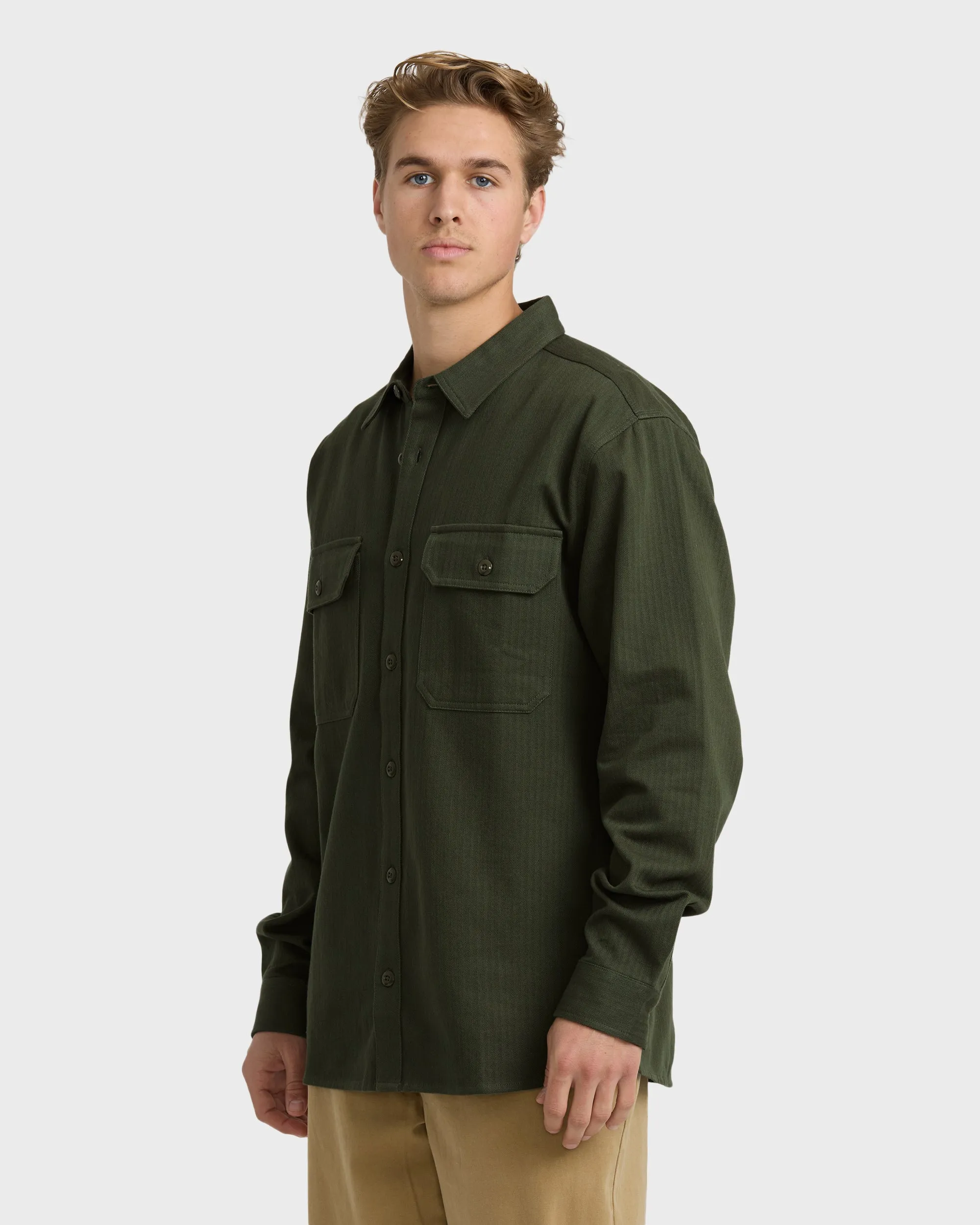 Fort Garage Long Sleeve Shirt - Olive sold by Billabong product image thumbnail 4